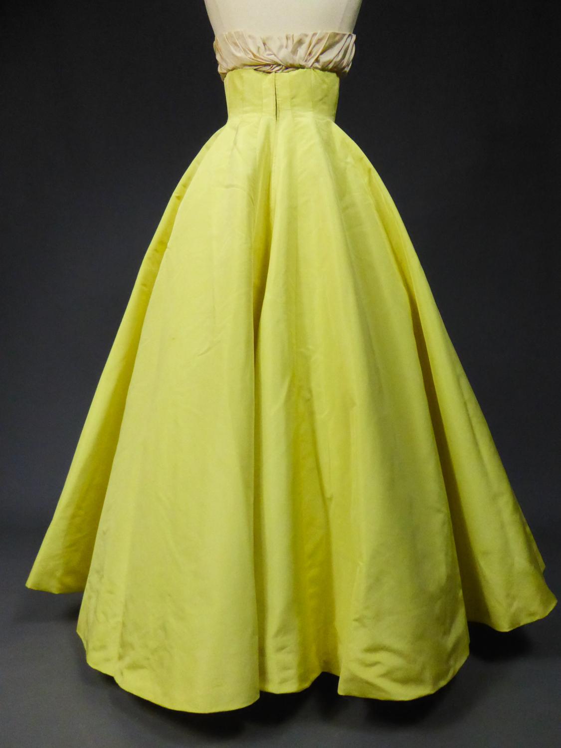 Pierre Balmain Ottoman Seide Faille Couture Ball-Kleid N 83213 Paris um 1958 im Angebot 7