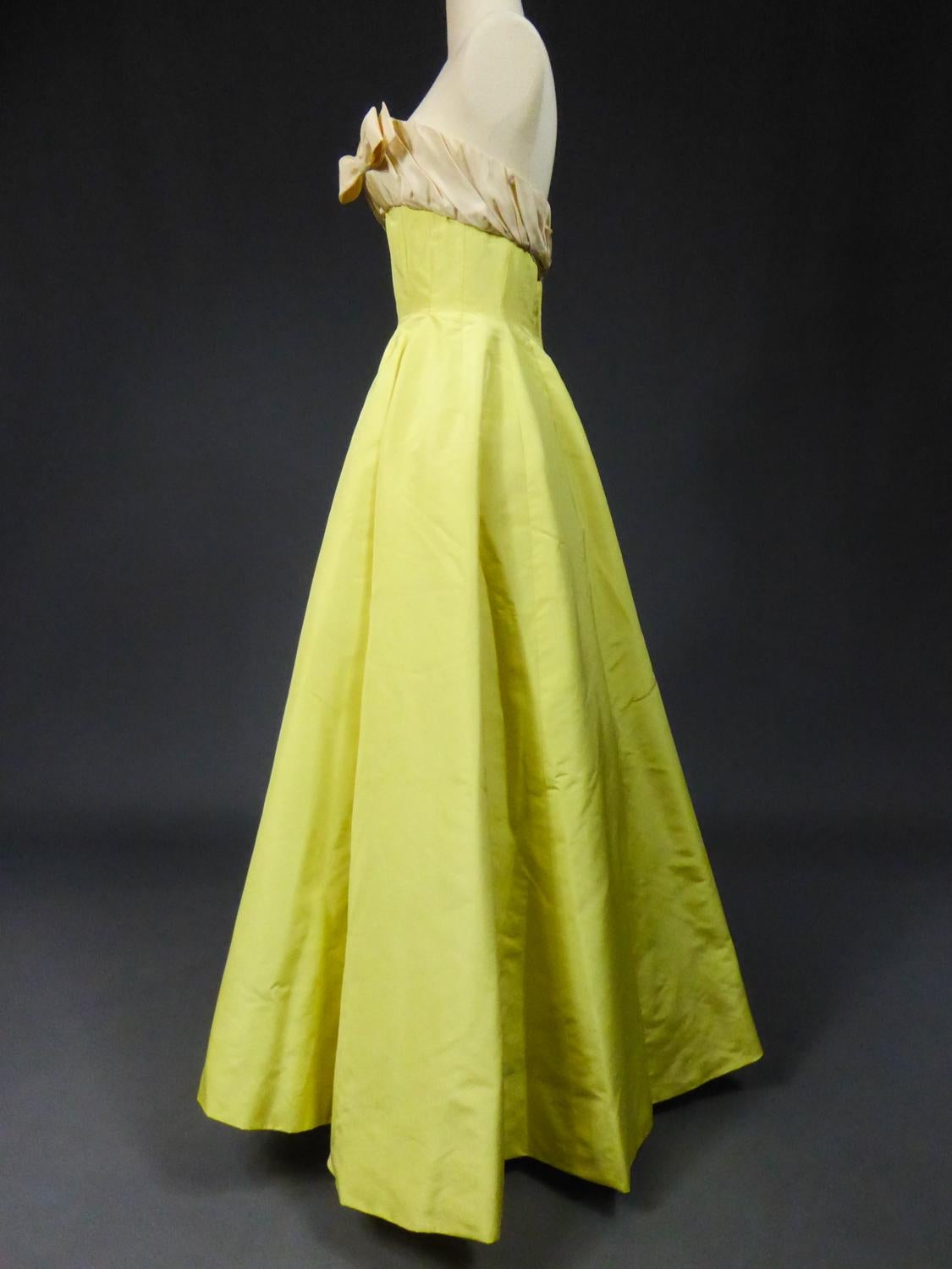 Pierre Balmain Ottoman Seide Faille Couture Ball-Kleid N 83213 Paris um 1958 im Angebot 10