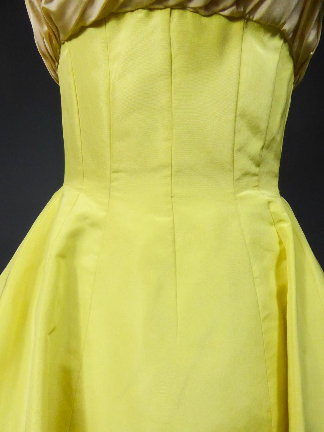 Pierre Balmain Ottoman Seide Faille Couture Ball-Kleid N 83213 Paris um 1958 im Angebot 4