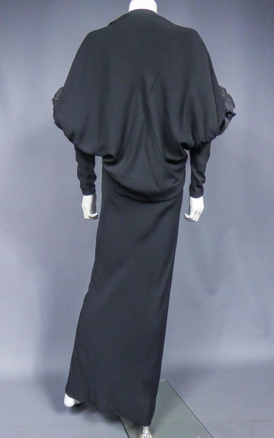 A Pierre Cardin Black Couture Jersey Evening Dress Circa 1976/1978 For Sale 2