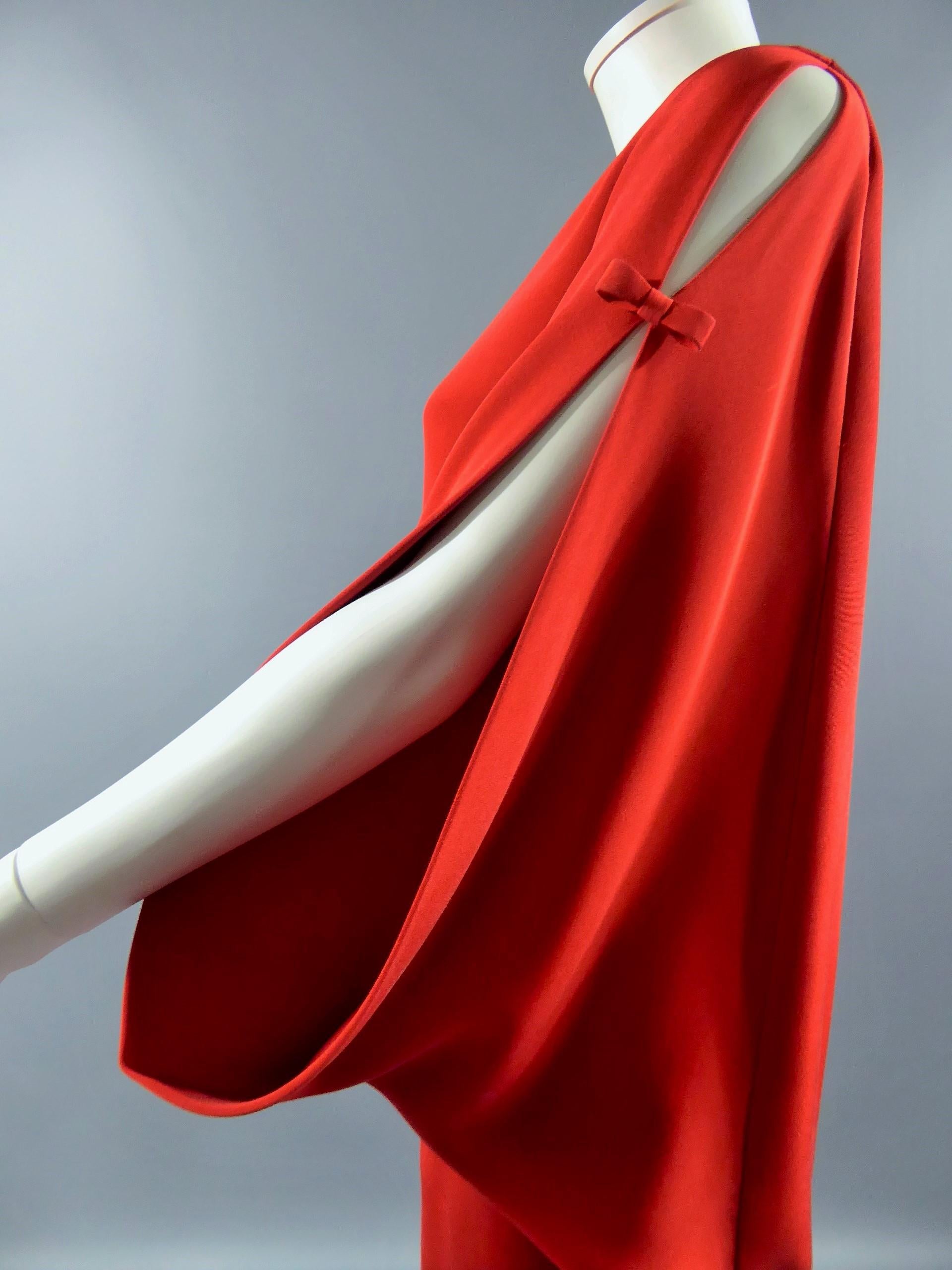 A Pierre Cardin Couture Batwing Sleeves Dress & Skirt Circa 1980 For Sale 10