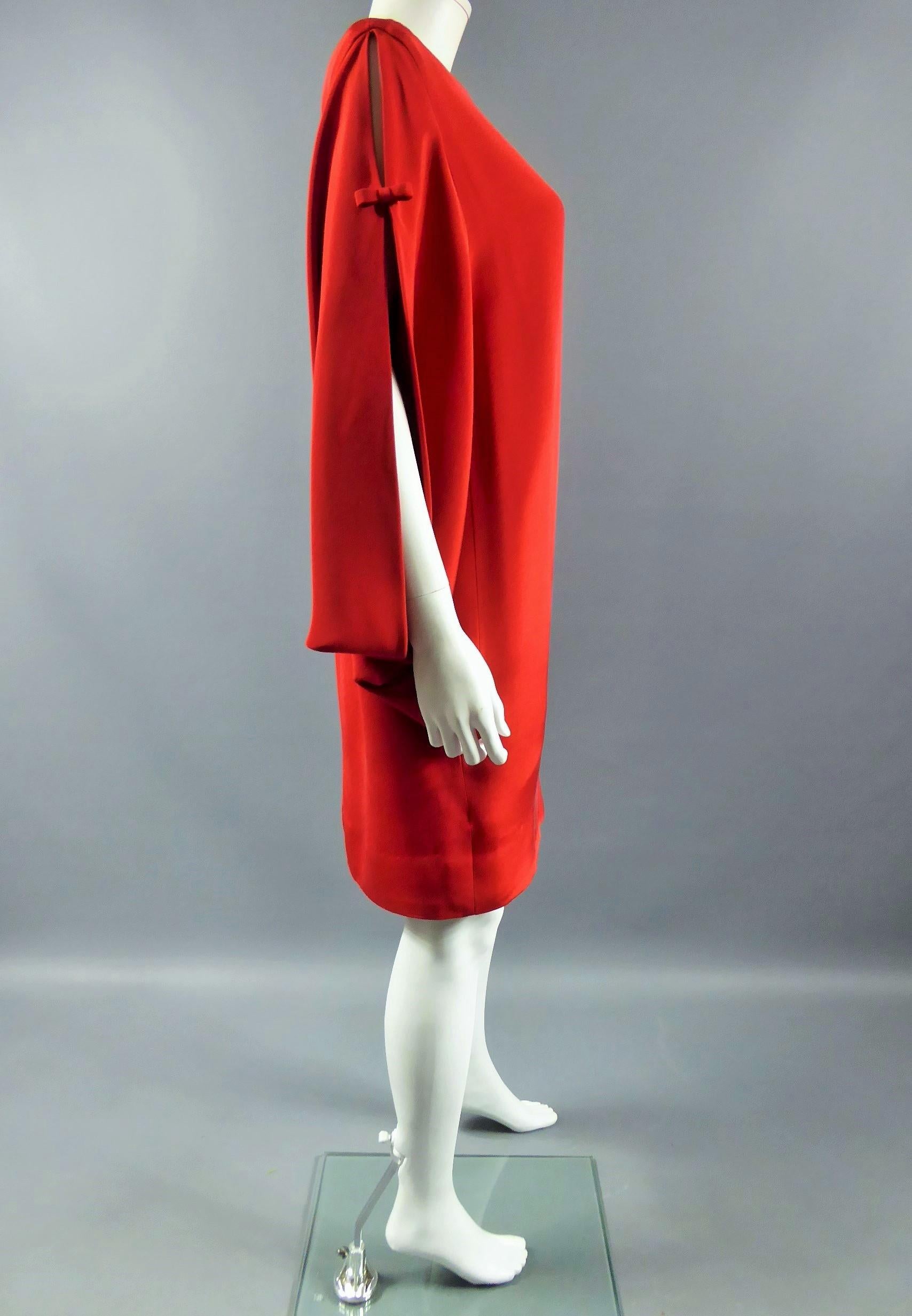 A Pierre Cardin Couture Batwing Sleeves Dress & Skirt Circa 1980 For Sale 1