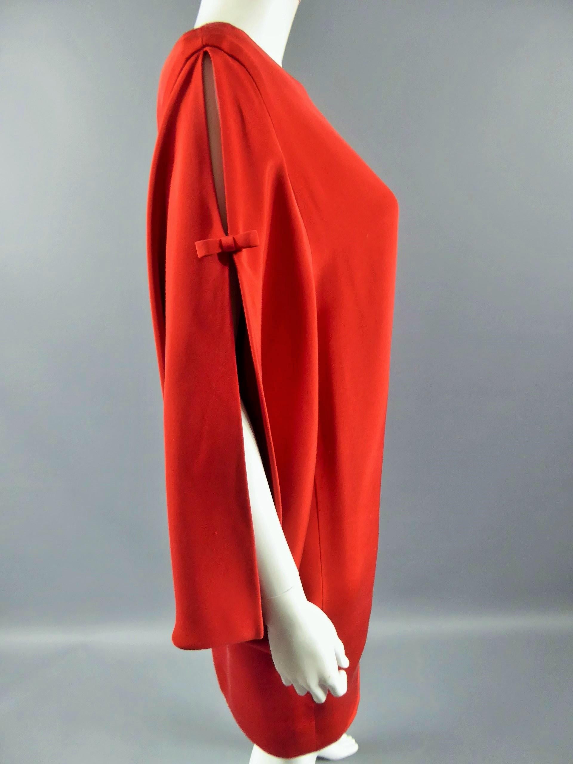 A Pierre Cardin Couture Batwing Sleeves Dress & Skirt Circa 1980 For Sale 2