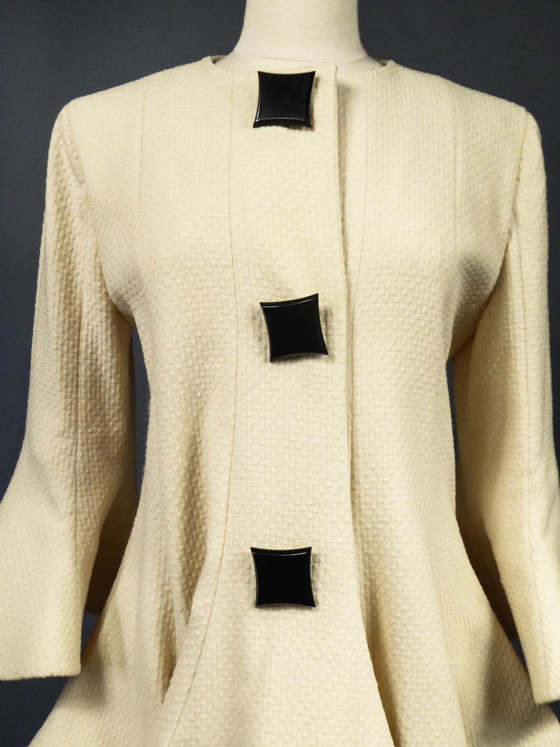 Beige A Pierre Cardin Couture Wool Coat in Corolla Circa 1990 with Provenance