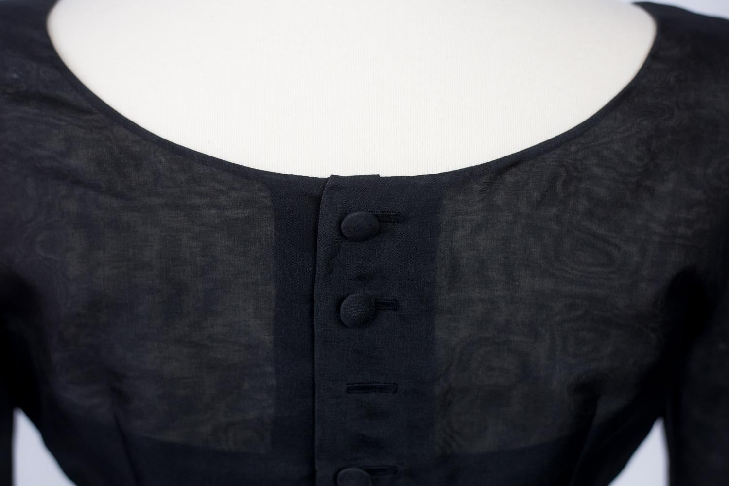 A Pierre Cardin Organza Blouse With Dramatic Batwing Sleeves Circa 1970/1980 For Sale 4