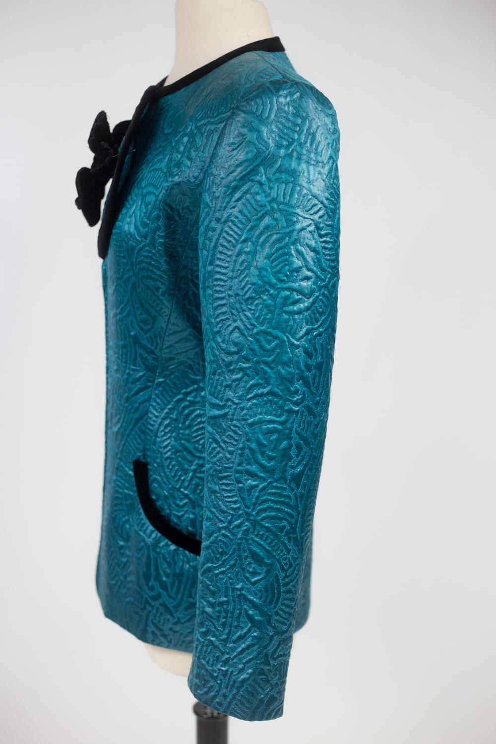 Veste en soie Pierre Cardin provenant de la garde-robe de Jacqueline de Ribes, circa 1985 en vente 3