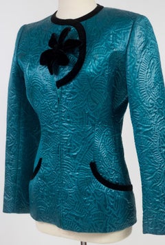A Pierre Cardin padded Silk Jacket From Jacqueline de Ribes Wardrobe Circa 1985