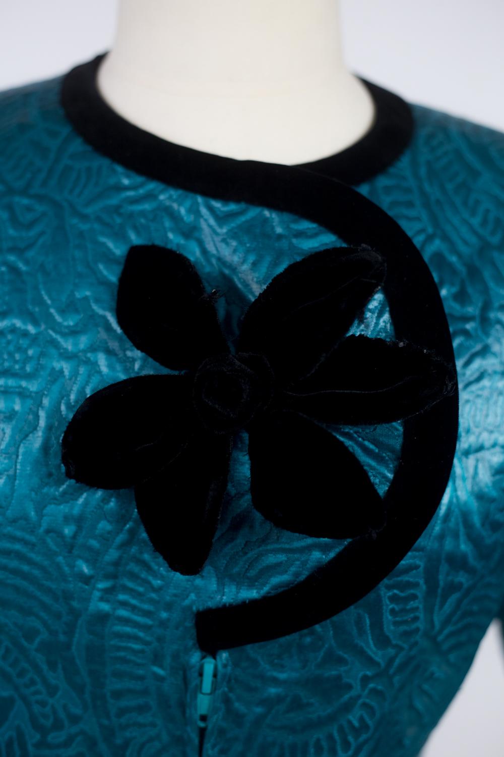 Veste en soie paddée Pierre Cardin de la garde-robe de Jacqueline de Ribes Circa 1985 Bon état - En vente à Toulon, FR