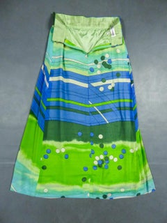A Pierre Cardin Skirt in Printed Silk Crepe Circa 1980