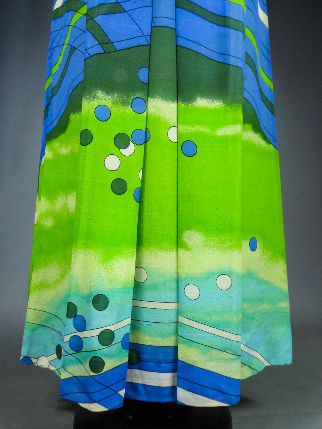 A Pierre Cardin Skirt in Printed Silk Crepe Circa 1980 For Sale 2