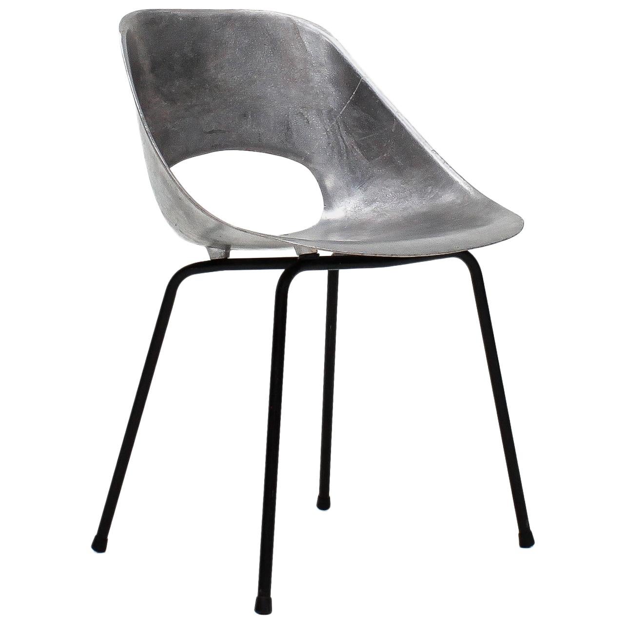 Pierre Guariche Cast Aluminium "Tonneau" Chair, Steiner Meubles, Paris, 1954
