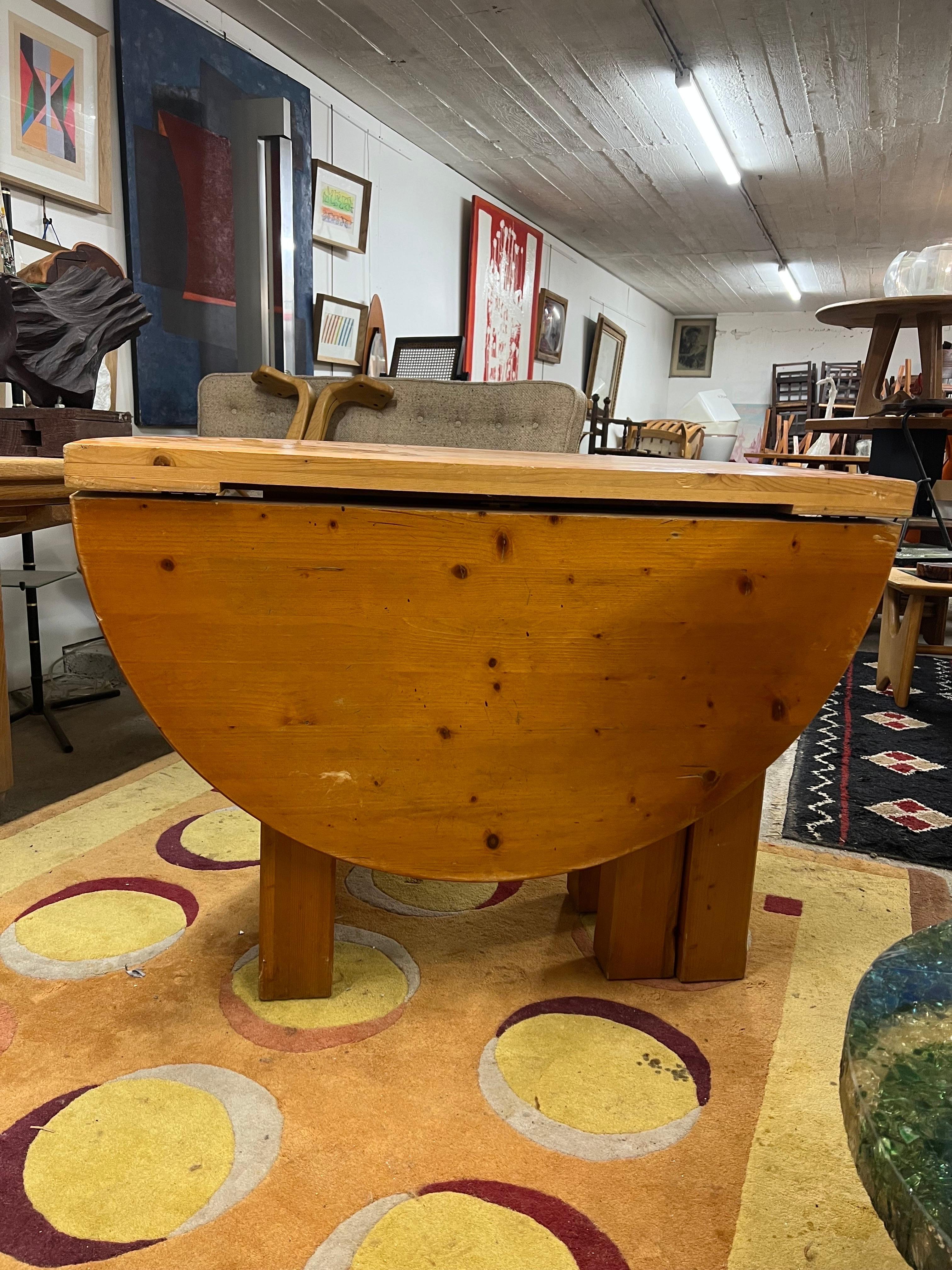 French Pine Round Table For Sale