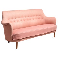 Pink 3-Seat 'Samsas' Sofa by Carl Malmsten for O.H. Sjögren