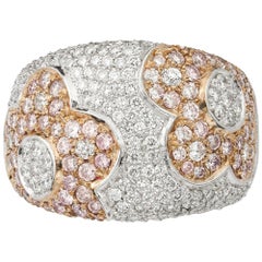 Pink and White Diamond Pave Ring