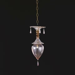 A Pink Murano Glass Hanging Light by Vittorio Zechhin