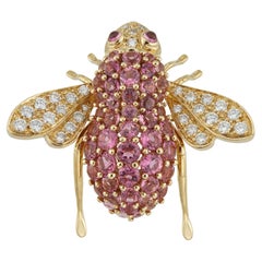 A Pink Tourmaline And Diamond Bee Brooch