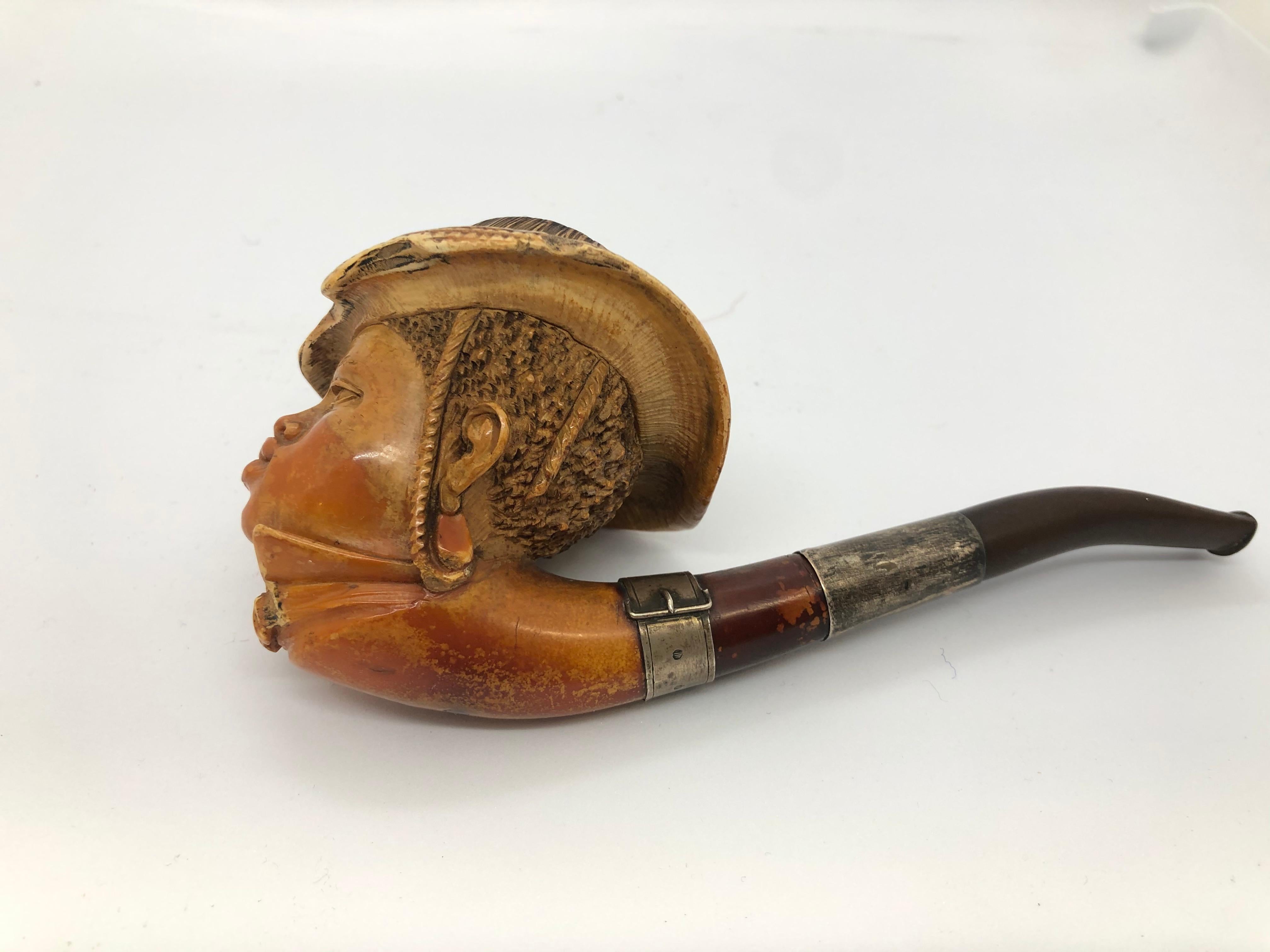 Pipe of Carved Meerschaum, 19th Century 1