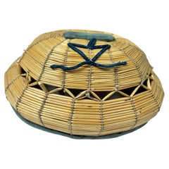 Antique A Piped Straw Baby's Headband - France Circa 1860