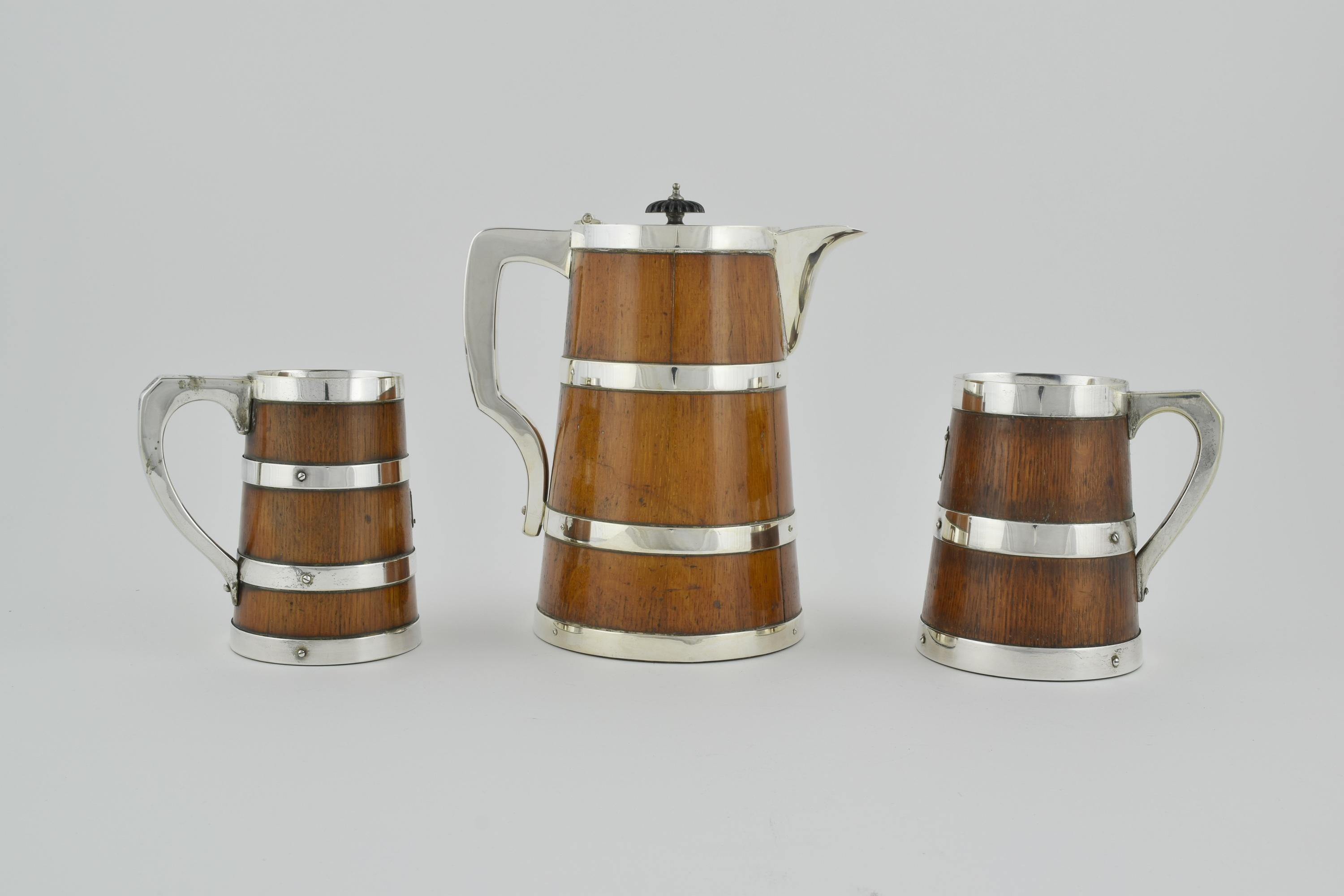 Victorian A Pitcher and two tankards