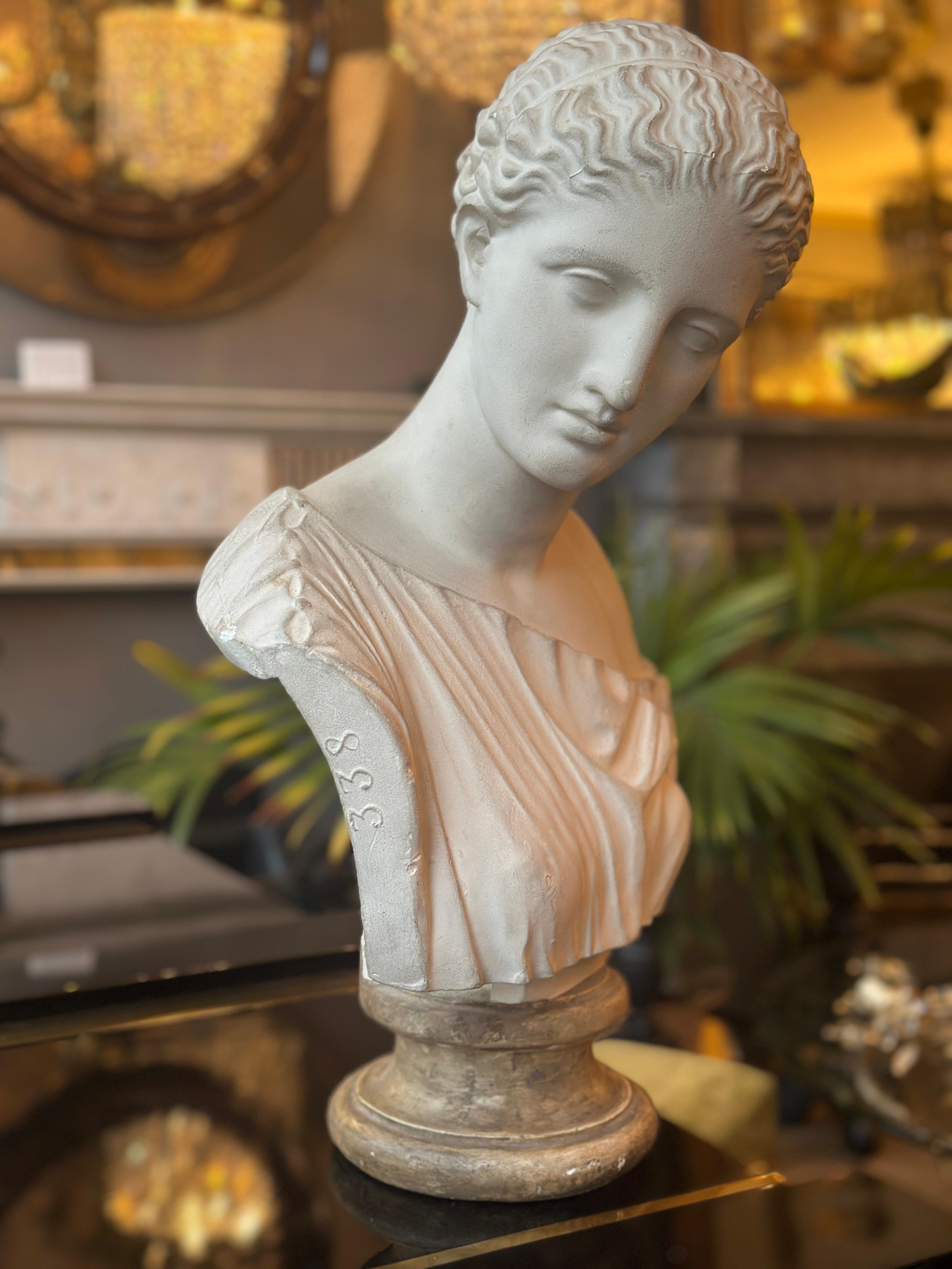 Néoclassique Buste en plâtre d'après l'antique du musée du Louvre en vente