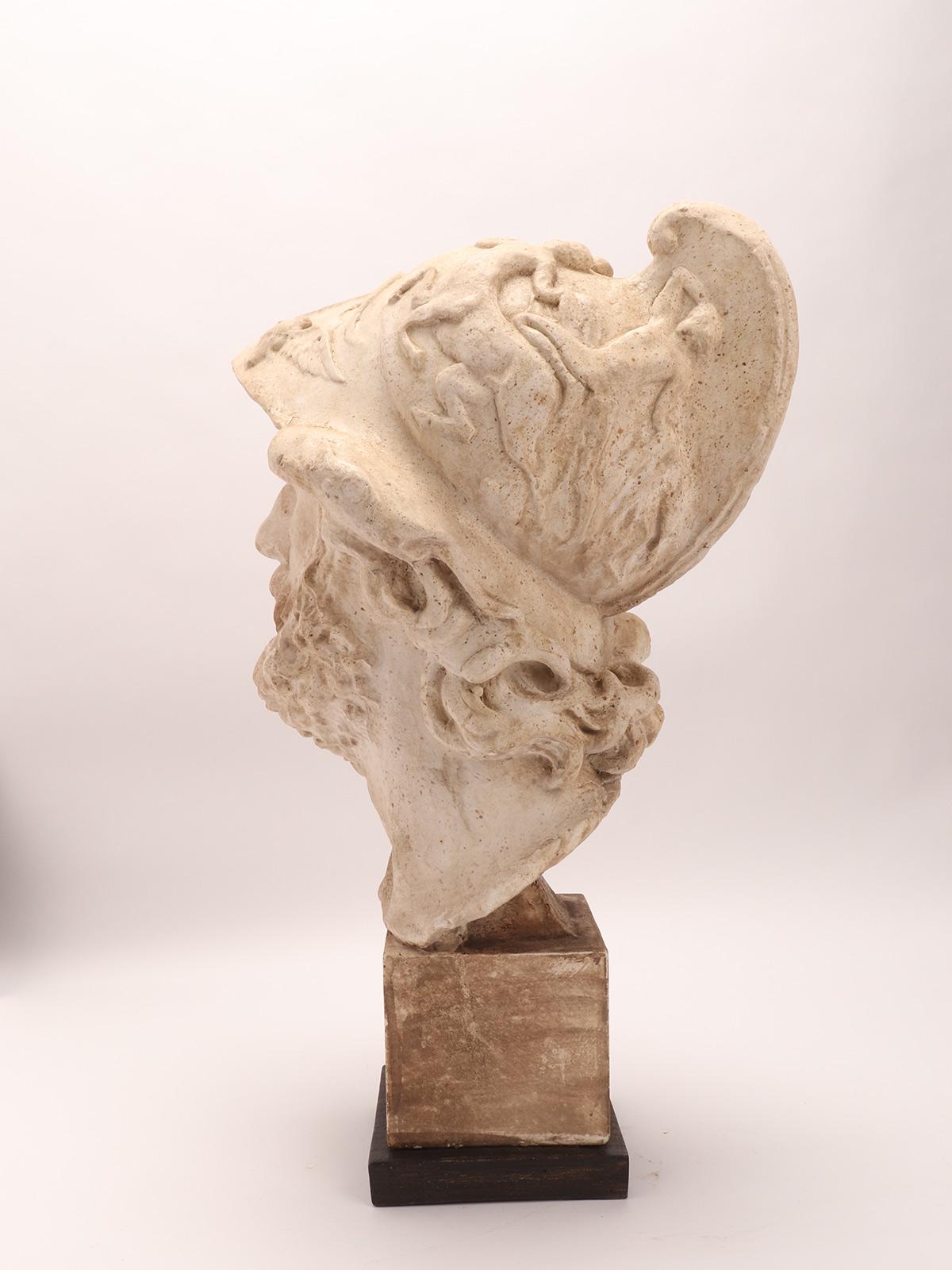 Un calco in gesso per l'insegnamento del disegno: la testa di Menelao, Italia 1890. in vendita 3