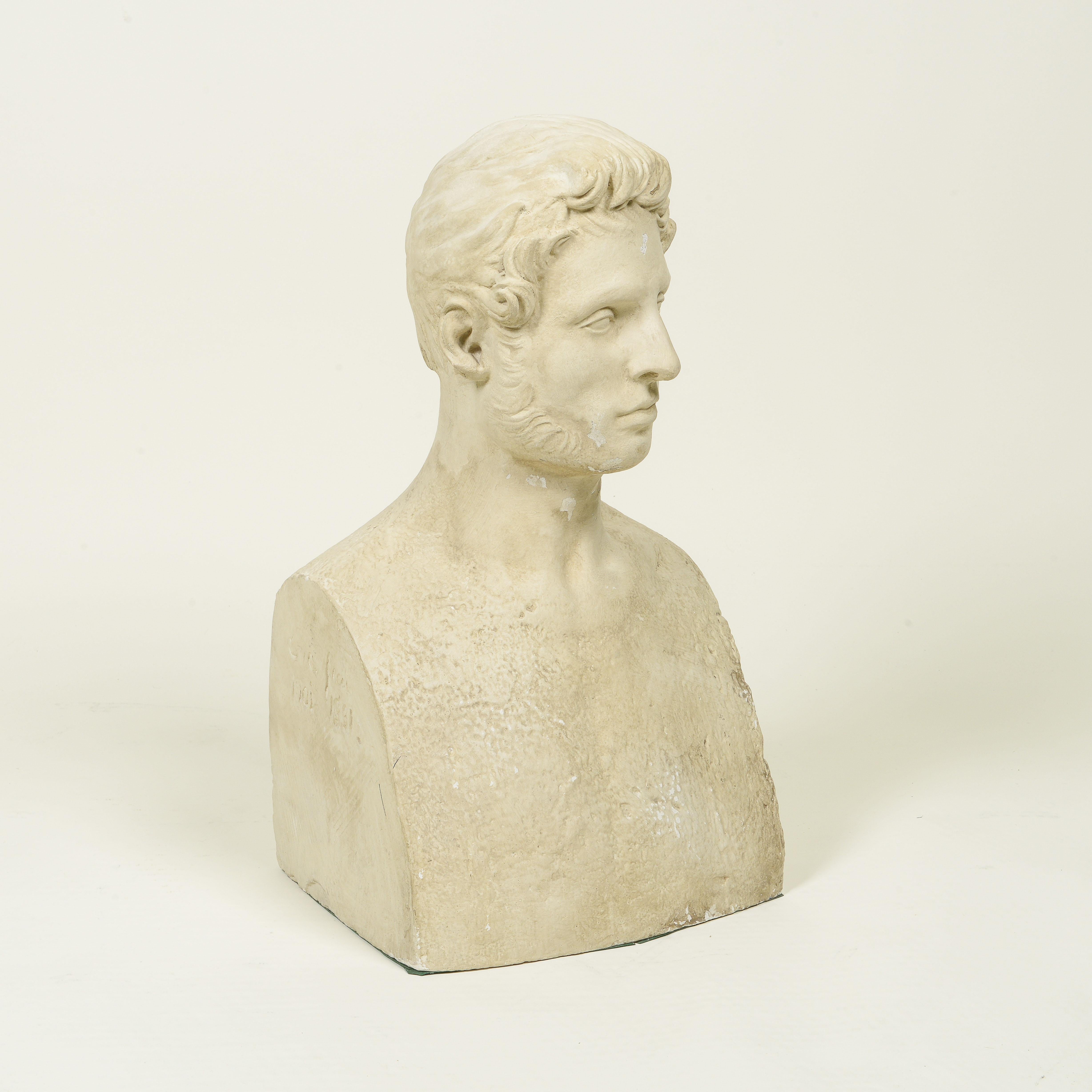A Plaster Cast French Bust of a Gentleman In Good Condition For Sale In New York, NY