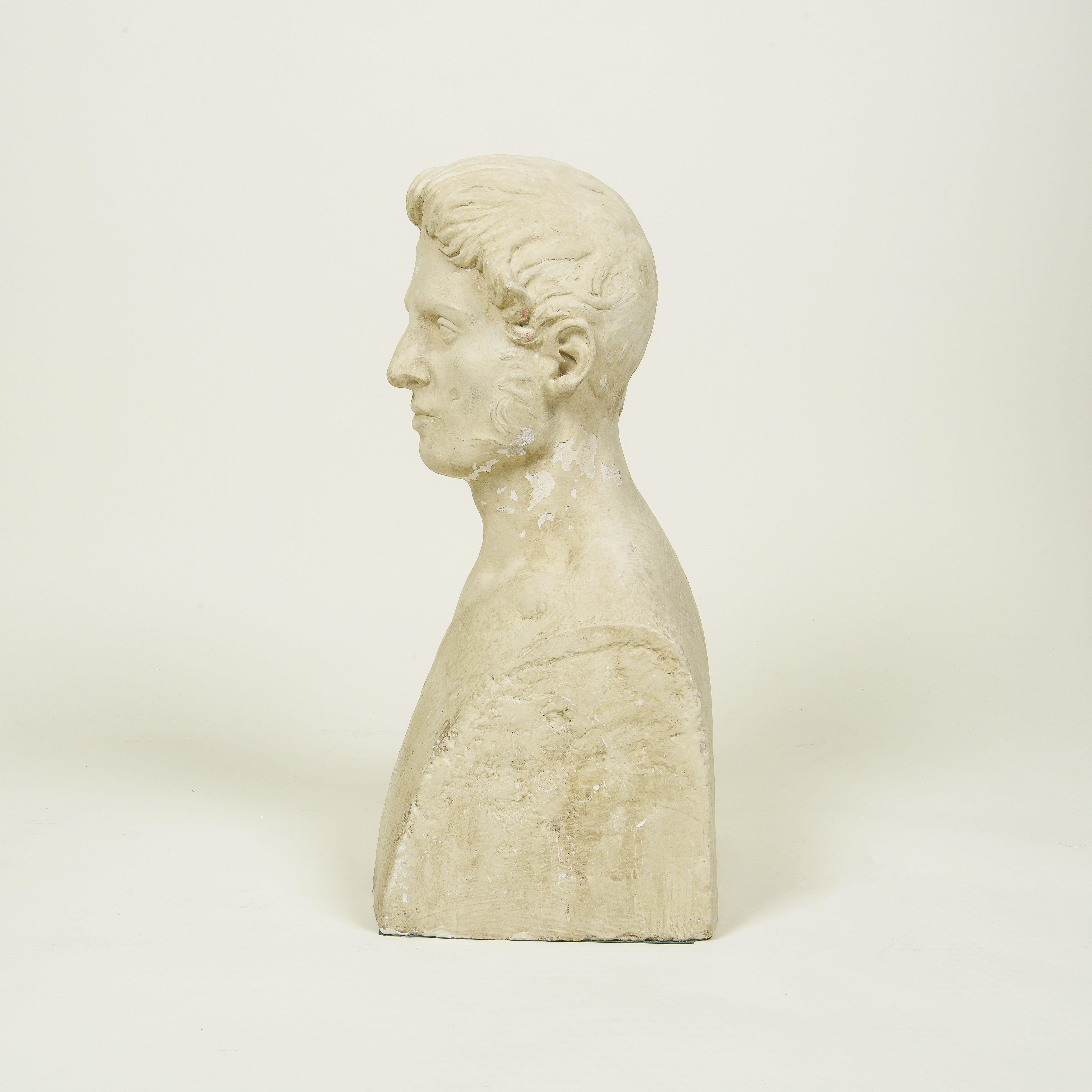 A Plaster Cast French Bust of a Gentleman For Sale 3