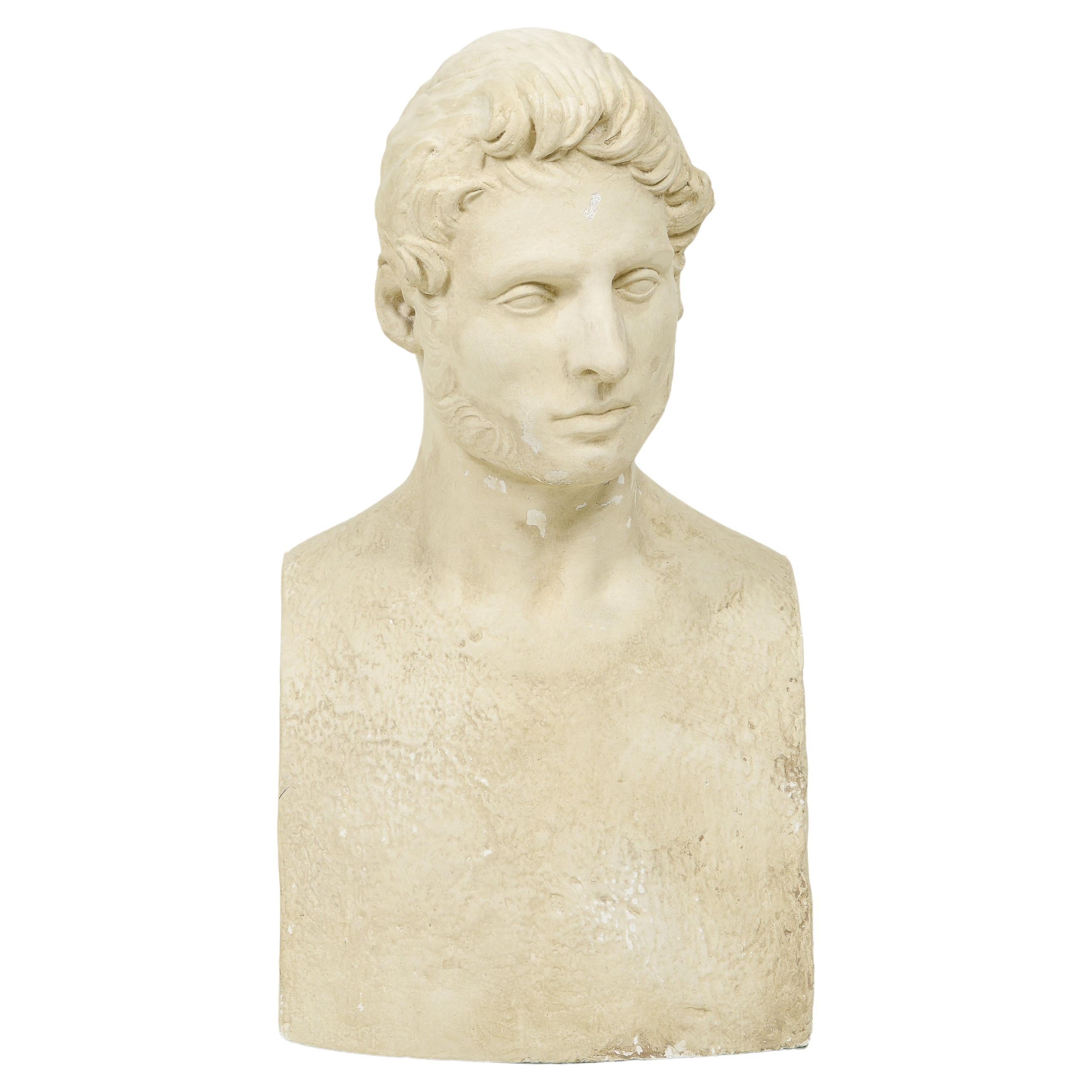 A Plaster Cast French Bust of a Gentleman For Sale