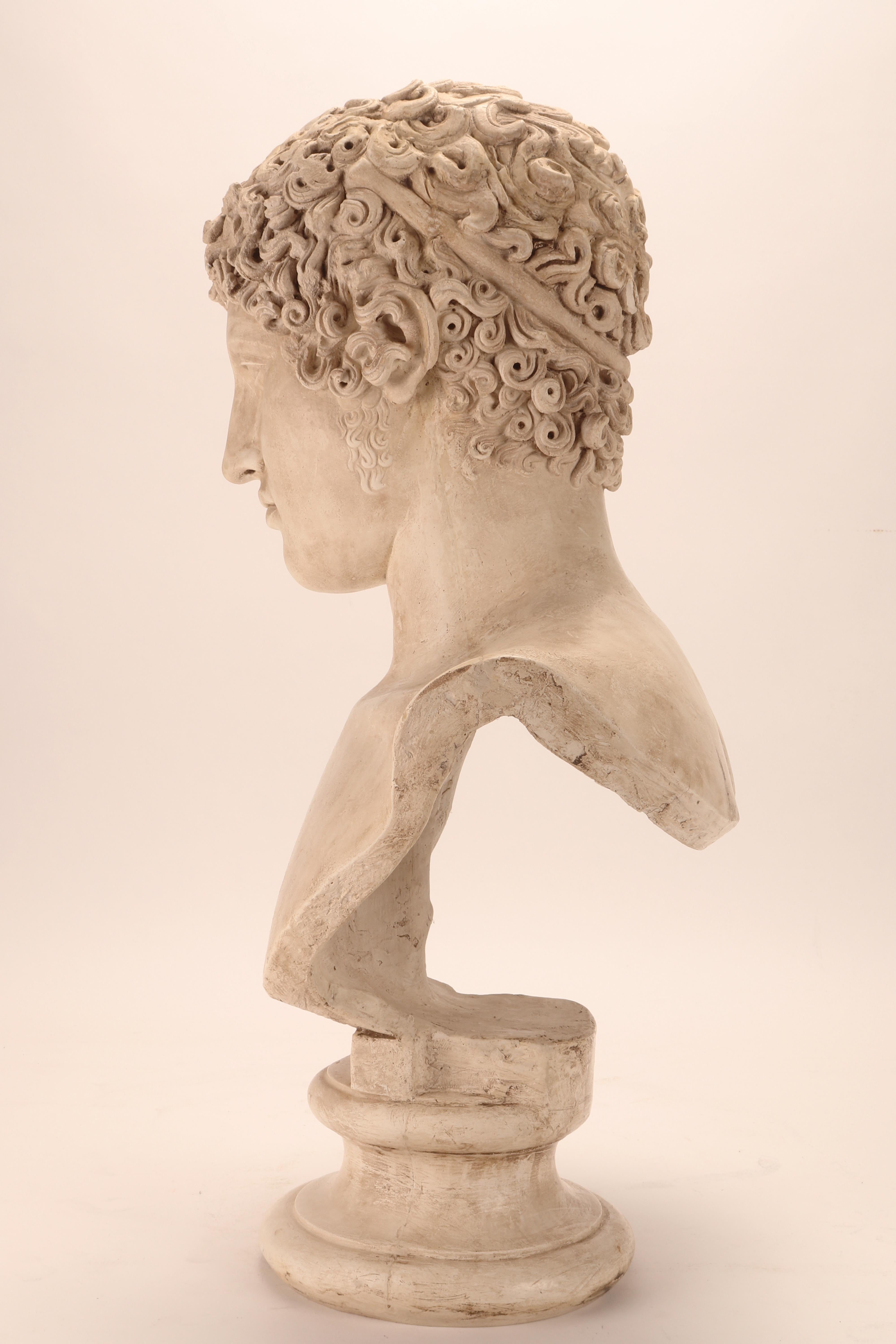 A plaster cast: the bust of Hermes, Italy 1890.  In Good Condition In Milan, IT