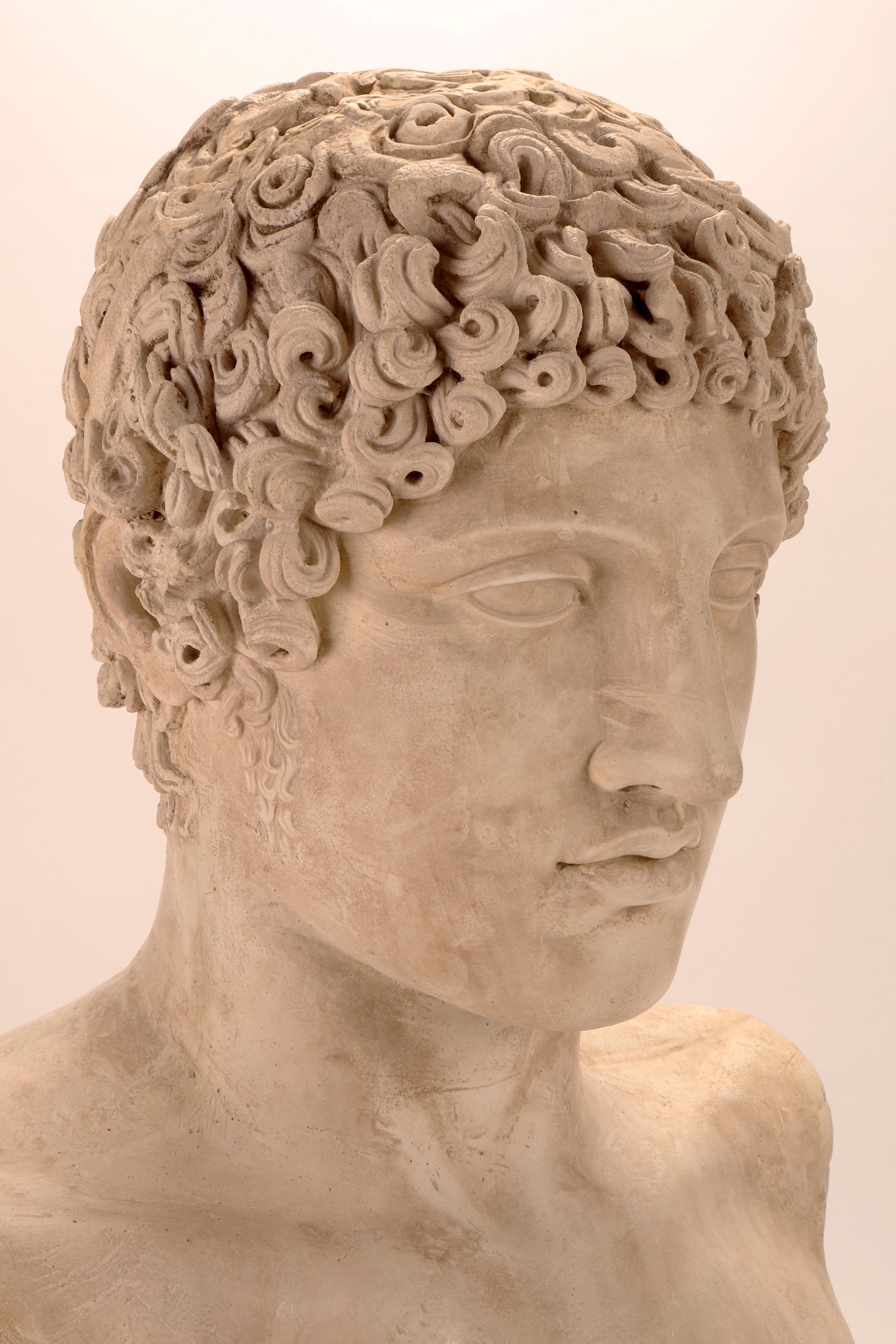 19th Century A plaster cast: the bust of Hermes, Italy 1890. 