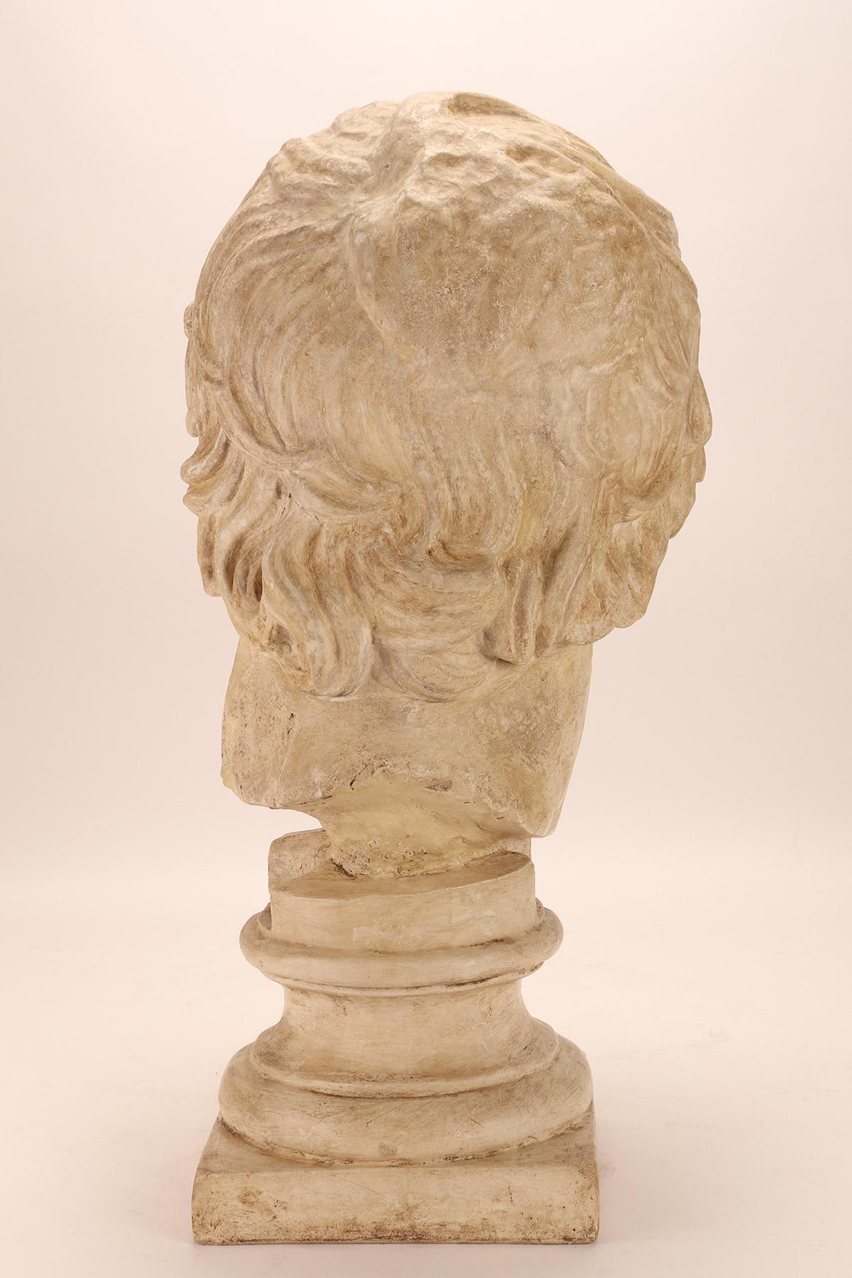 XIX secolo Un calco in gesso: la testa di Alexander il Grande, Italia 1890. in vendita