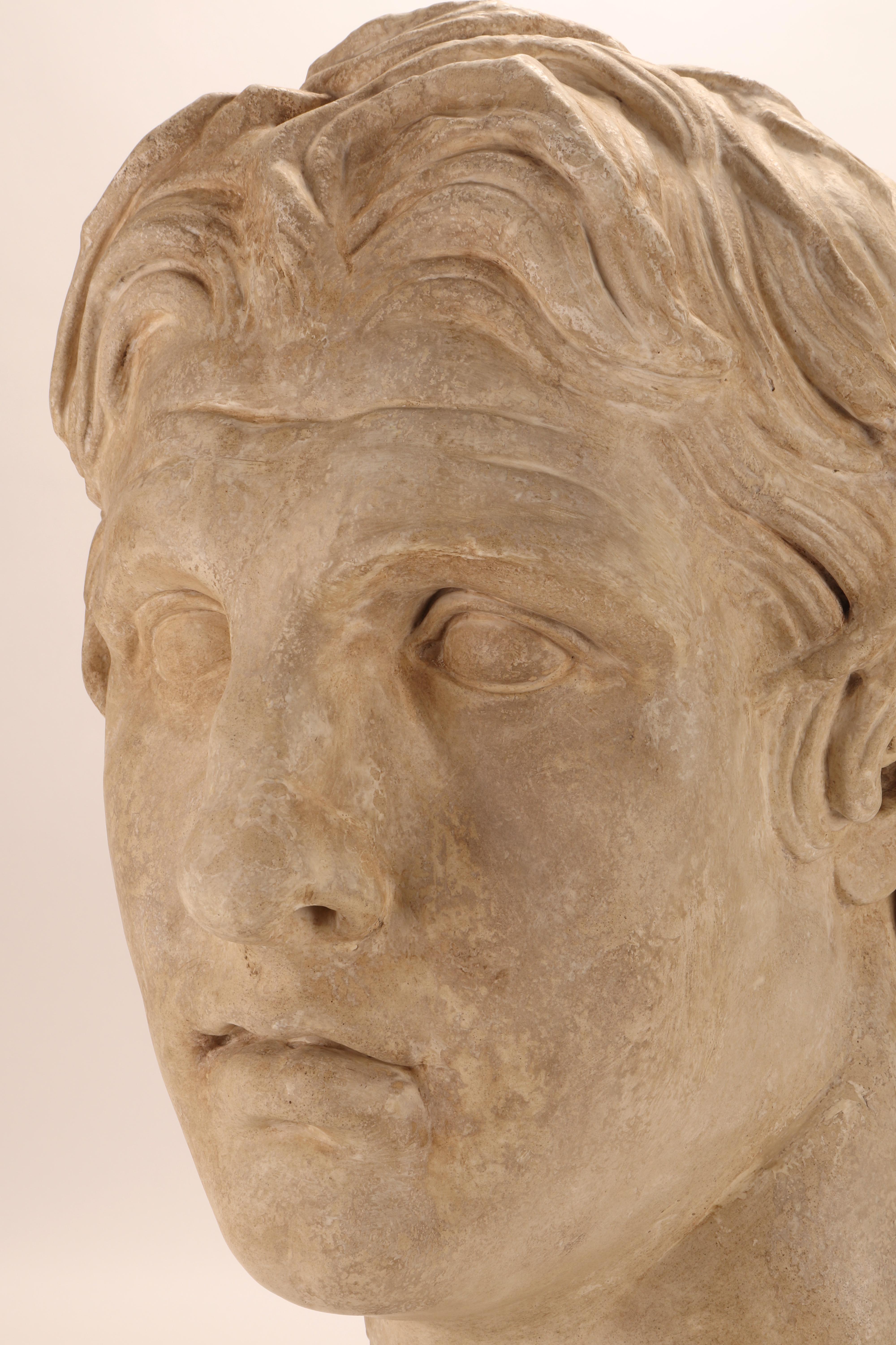 19th Century Plaster Cast: the Head of Alexander the Great, Italy 1890 For Sale