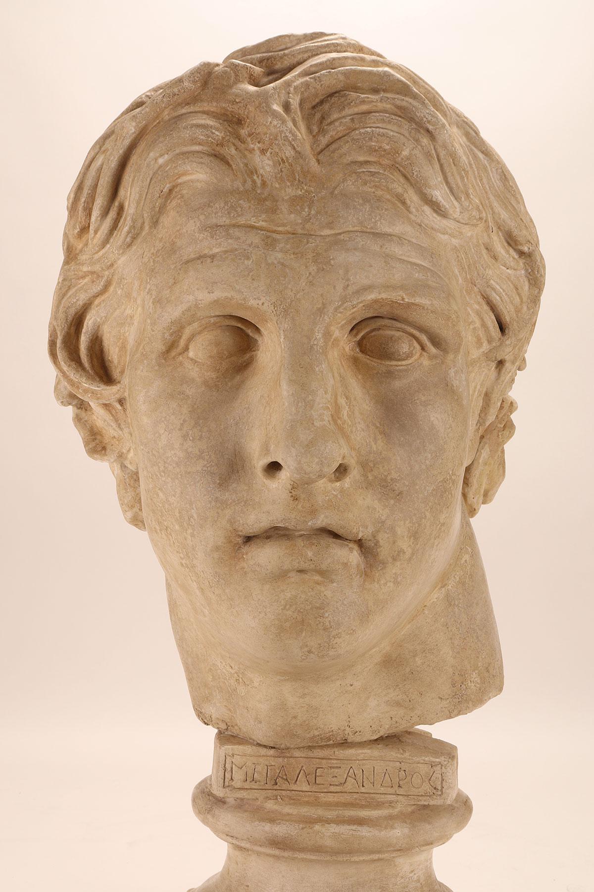 Un calco in gesso: la testa di Alexander il Grande, Italia 1890. in vendita 3