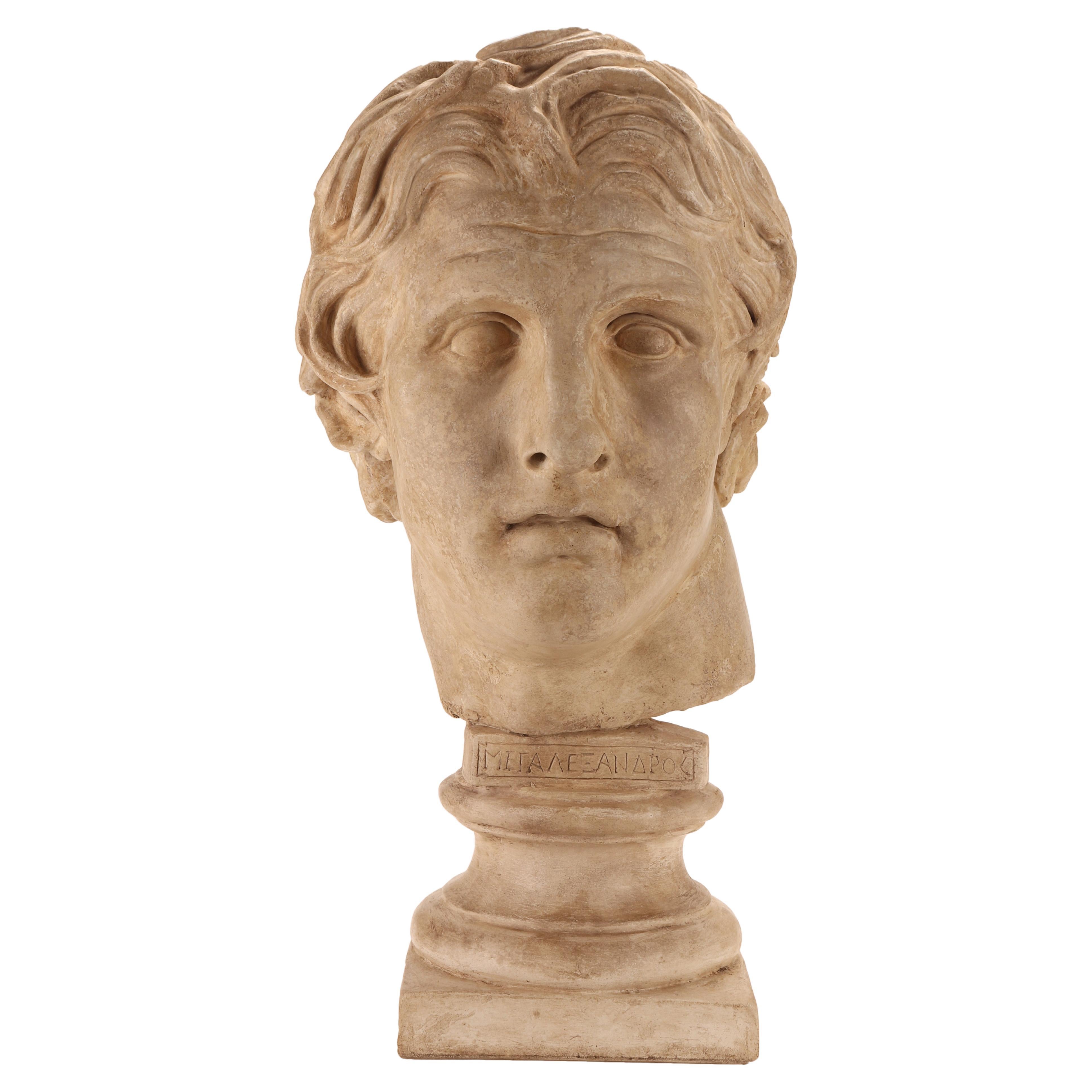 Plaster Cast: the Head of Alexander the Great, Italy 1890