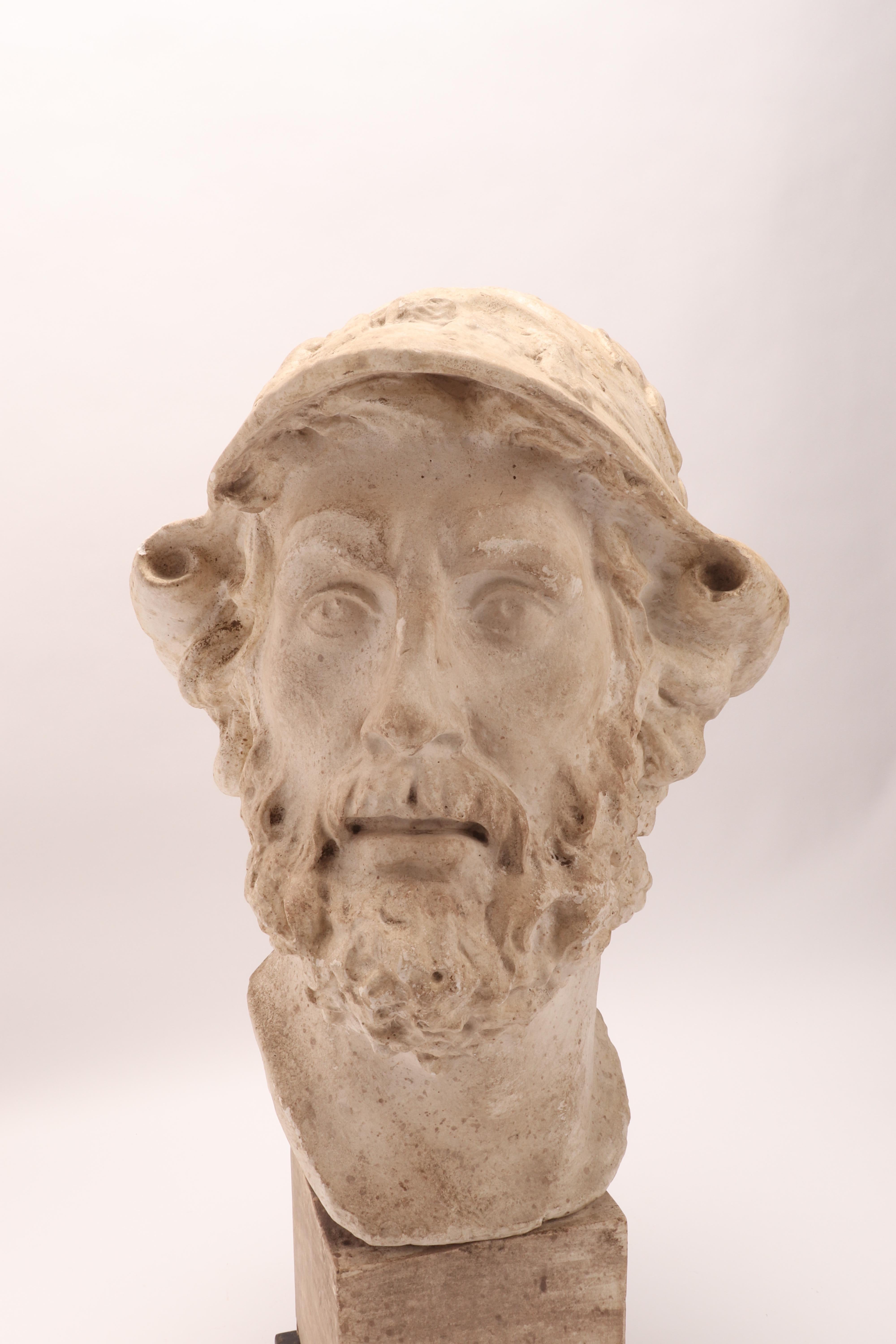 Italian Plaster Cast: the Head of Menelao, Italy, 1890