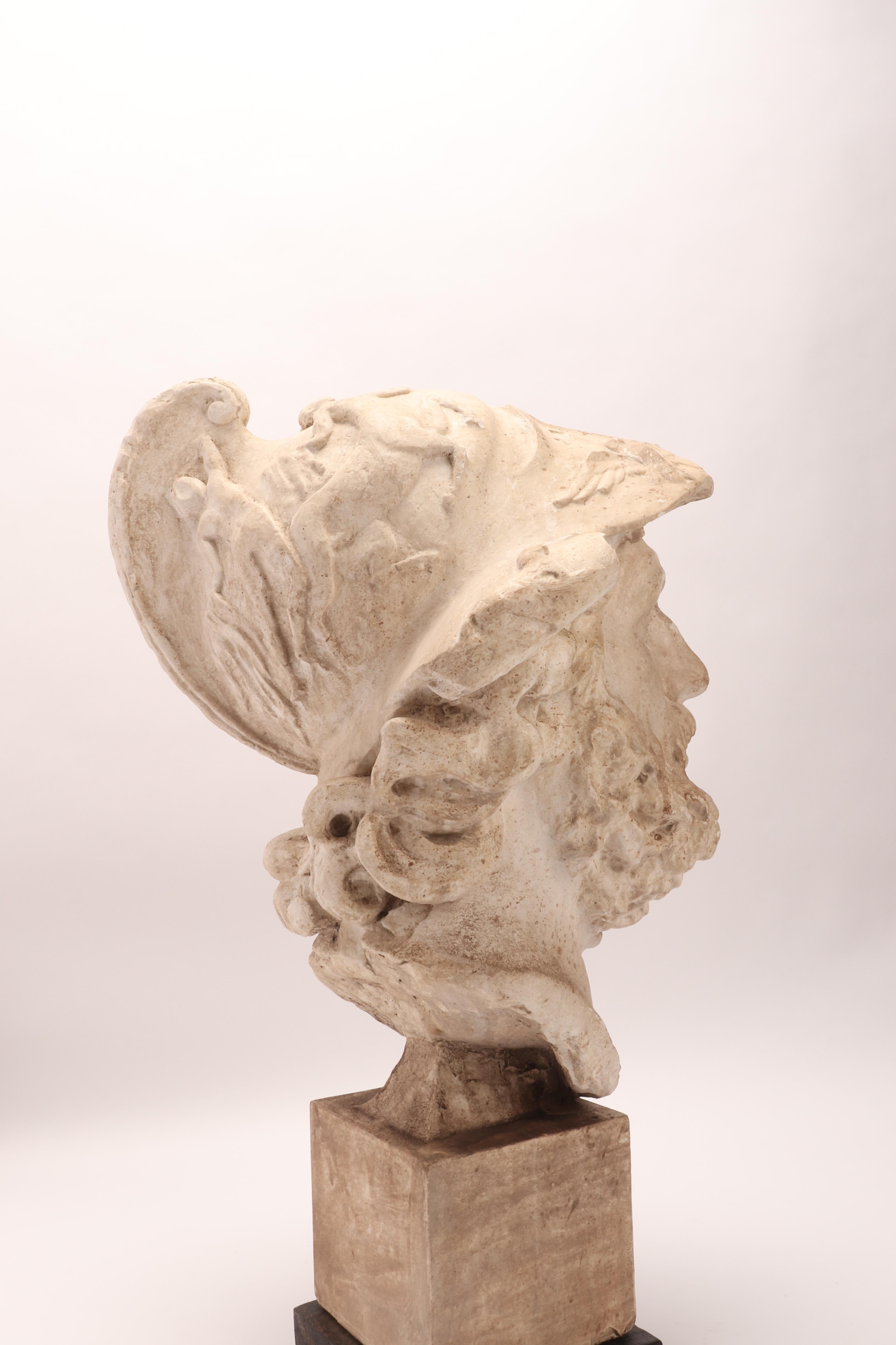 Late 19th Century Plaster Cast: the Head of Menelao, Italy, 1890