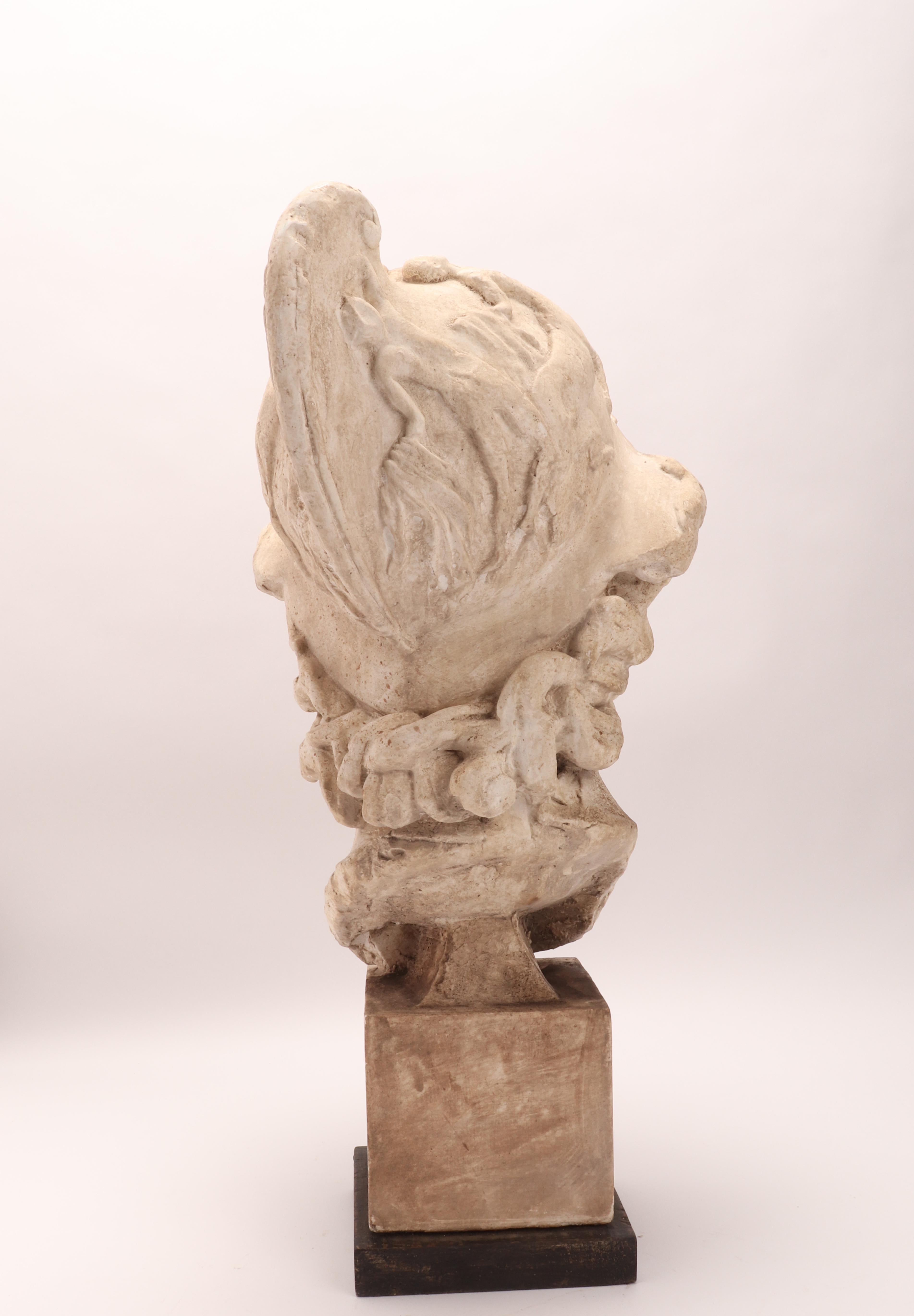 Italian Plaster Cast the Head of Menelao, Italy, 1890 For Sale