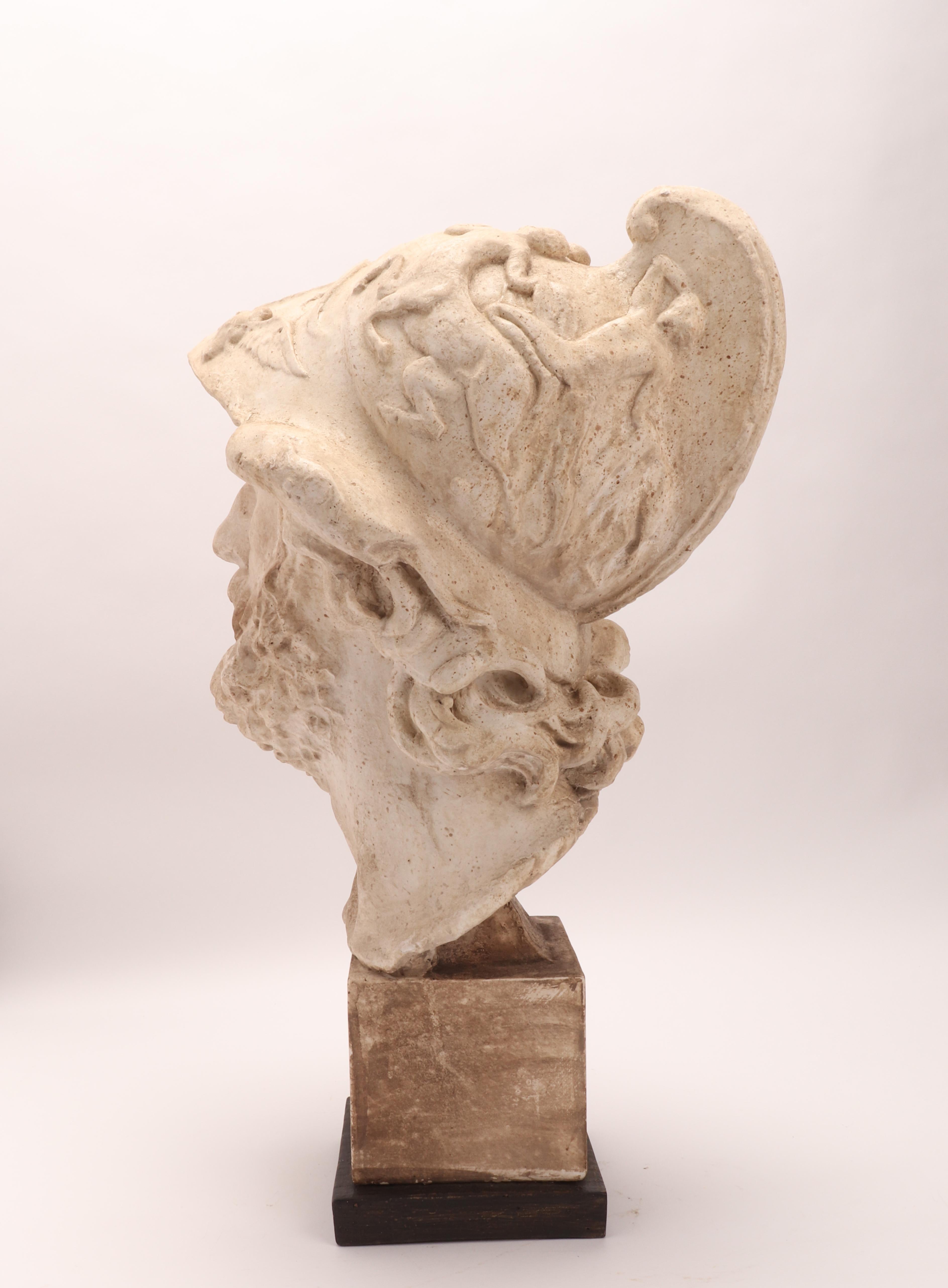 Plaster Cast the Head of Menelao, Italy, 1890 In Excellent Condition For Sale In Milan, IT