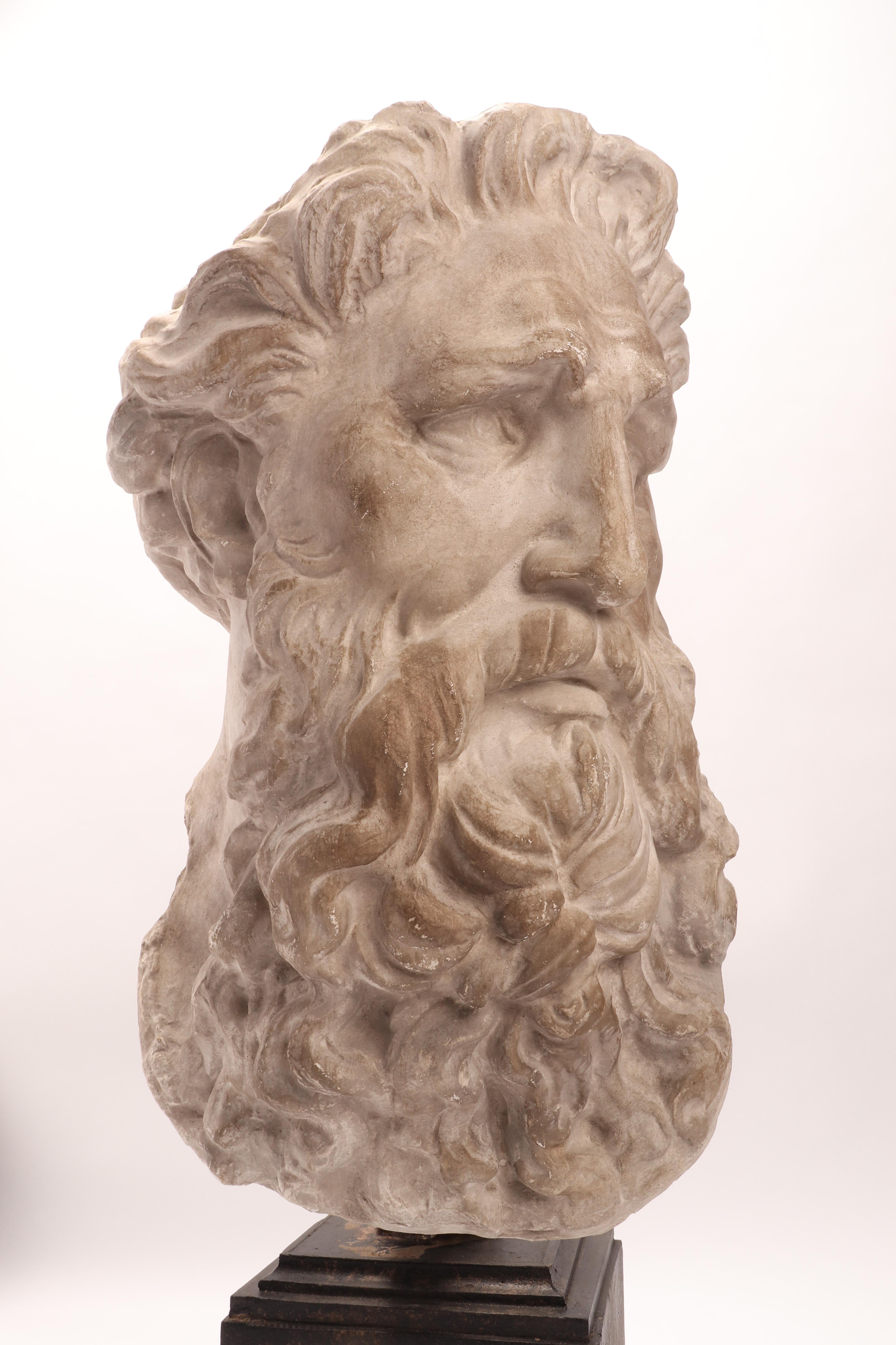 Italian Plaster Cast the Head of Neptune, Italy, 1890
