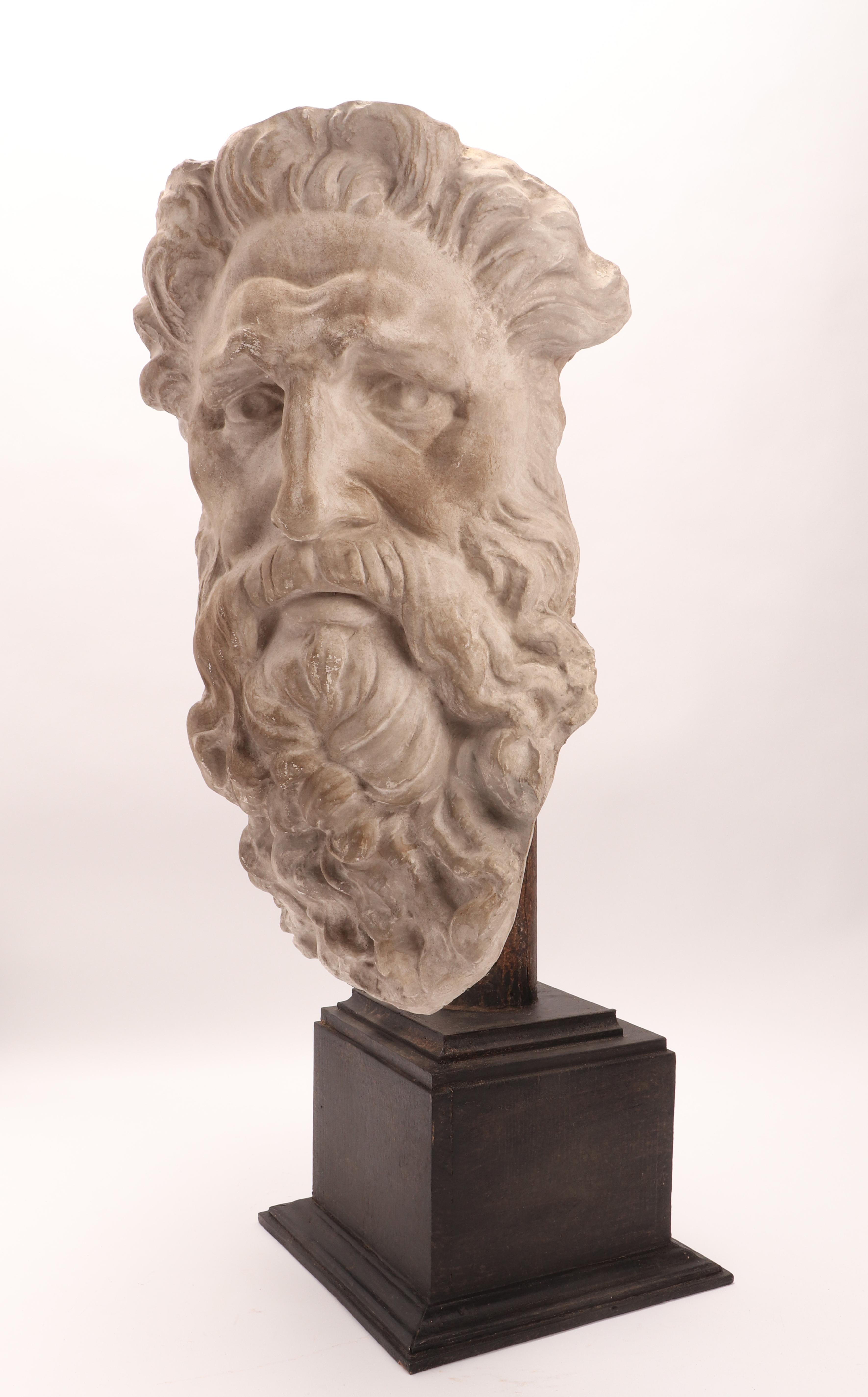 Italian Plaster Cast, the Head of Neptune, Italy 1890
