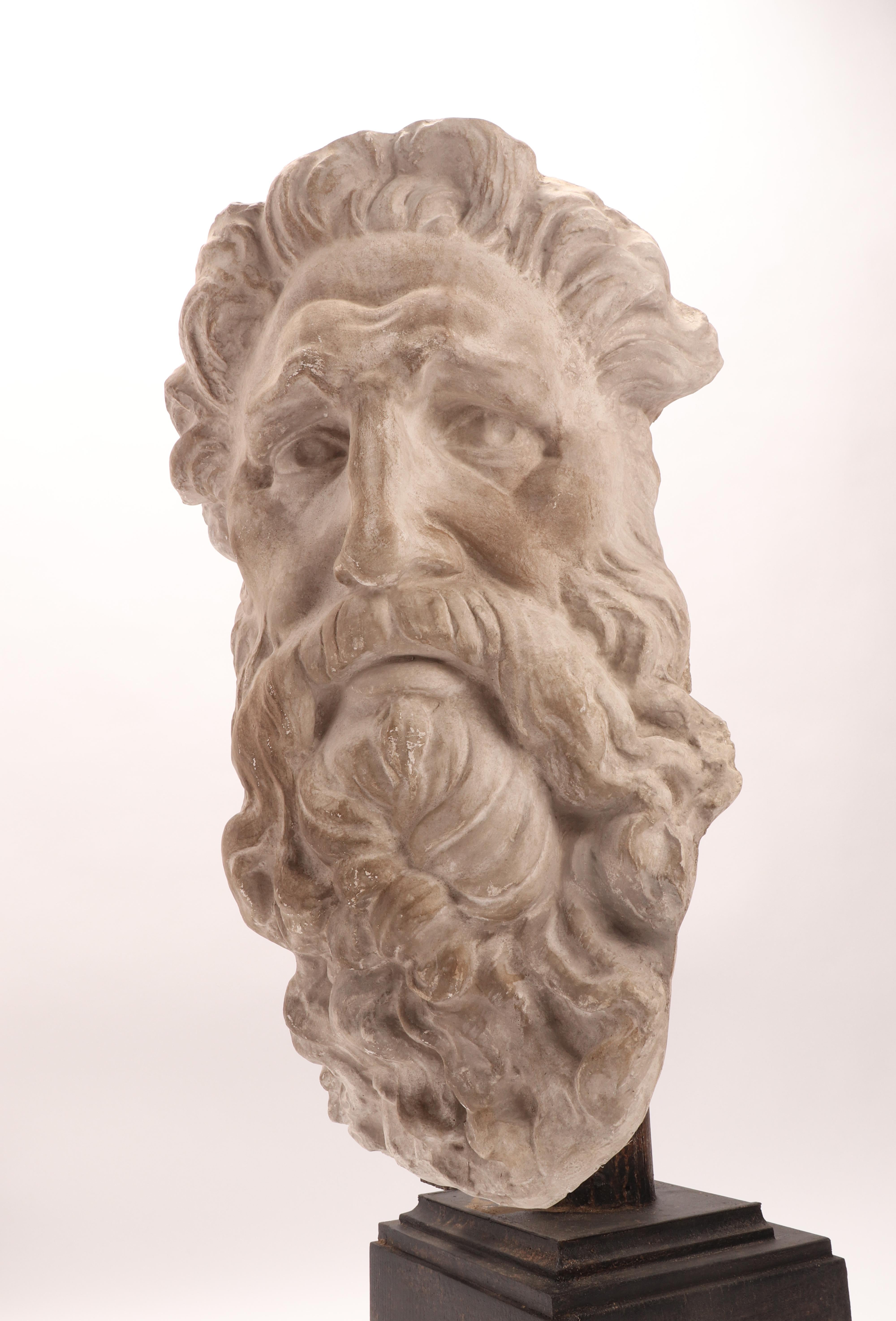 Plaster Cast, the Head of Neptune, Italy 1890 In Excellent Condition In Milan, IT