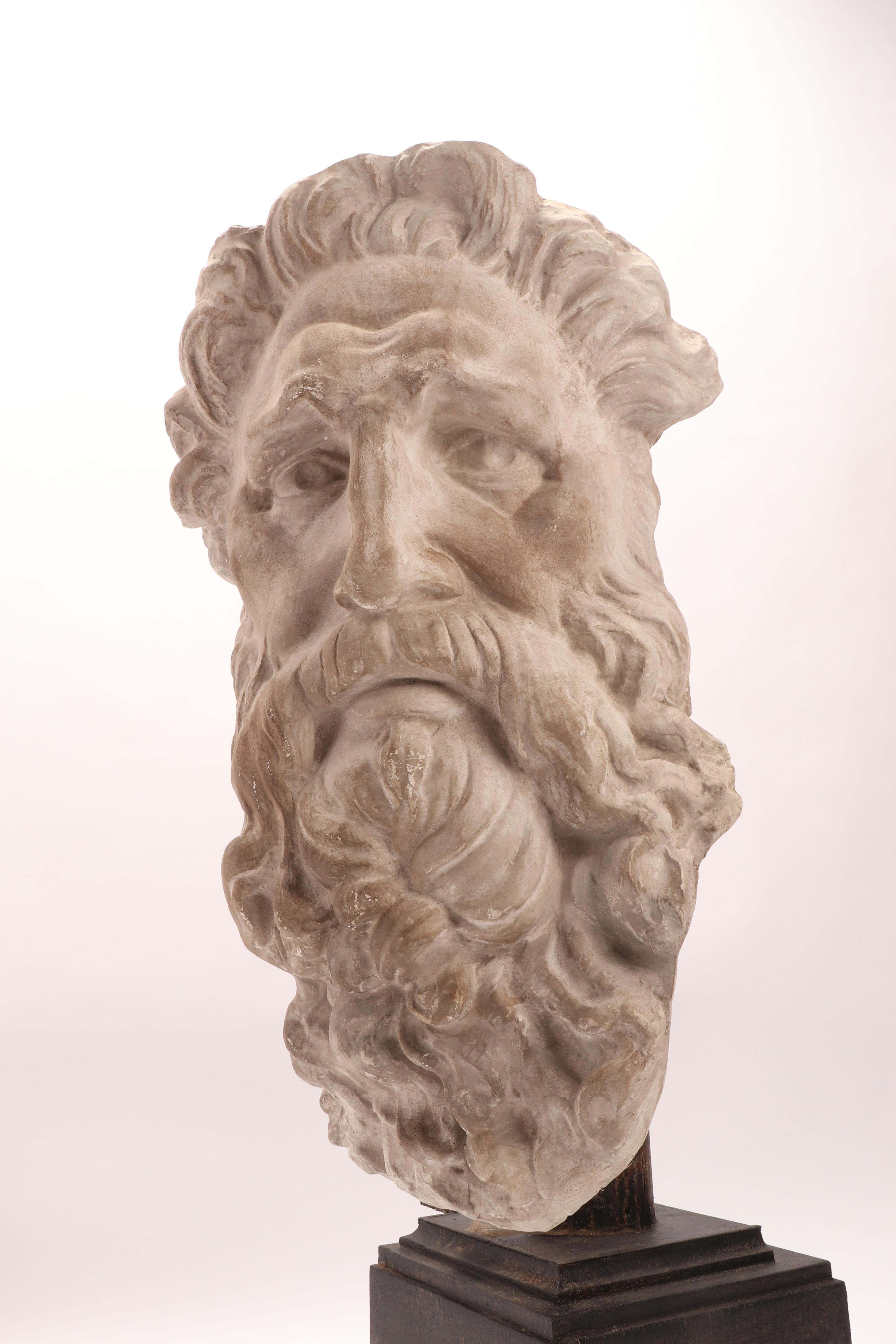 Late 19th Century Plaster Cast the Head of Neptune, Italy, 1890
