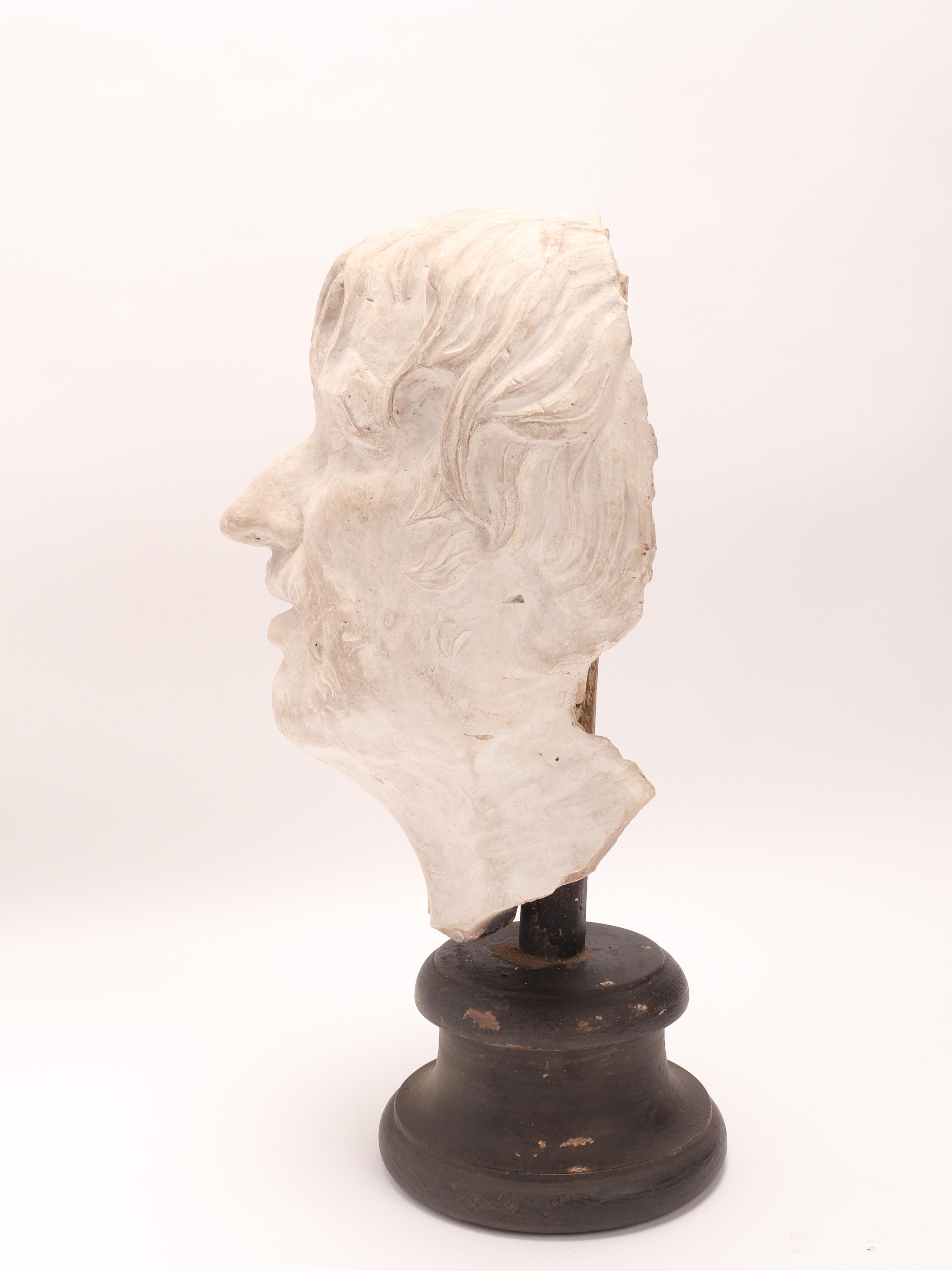 Late 19th Century Plaster Cast the Head of Seneca, Italy, 1890
