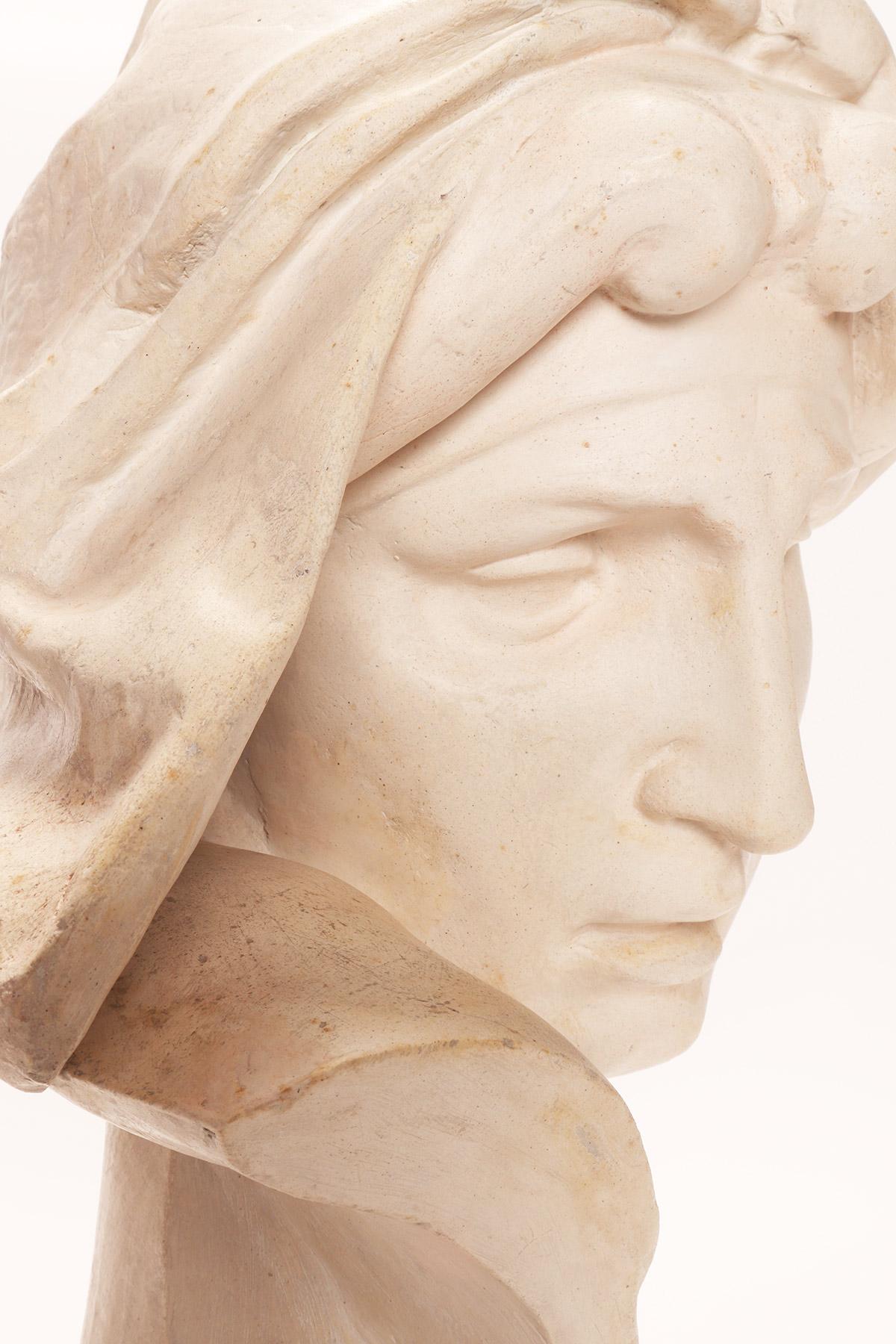 Un calco in gesso: la testa dell'Aleegoria dell'Aurora, Italia 1890. in vendita 4