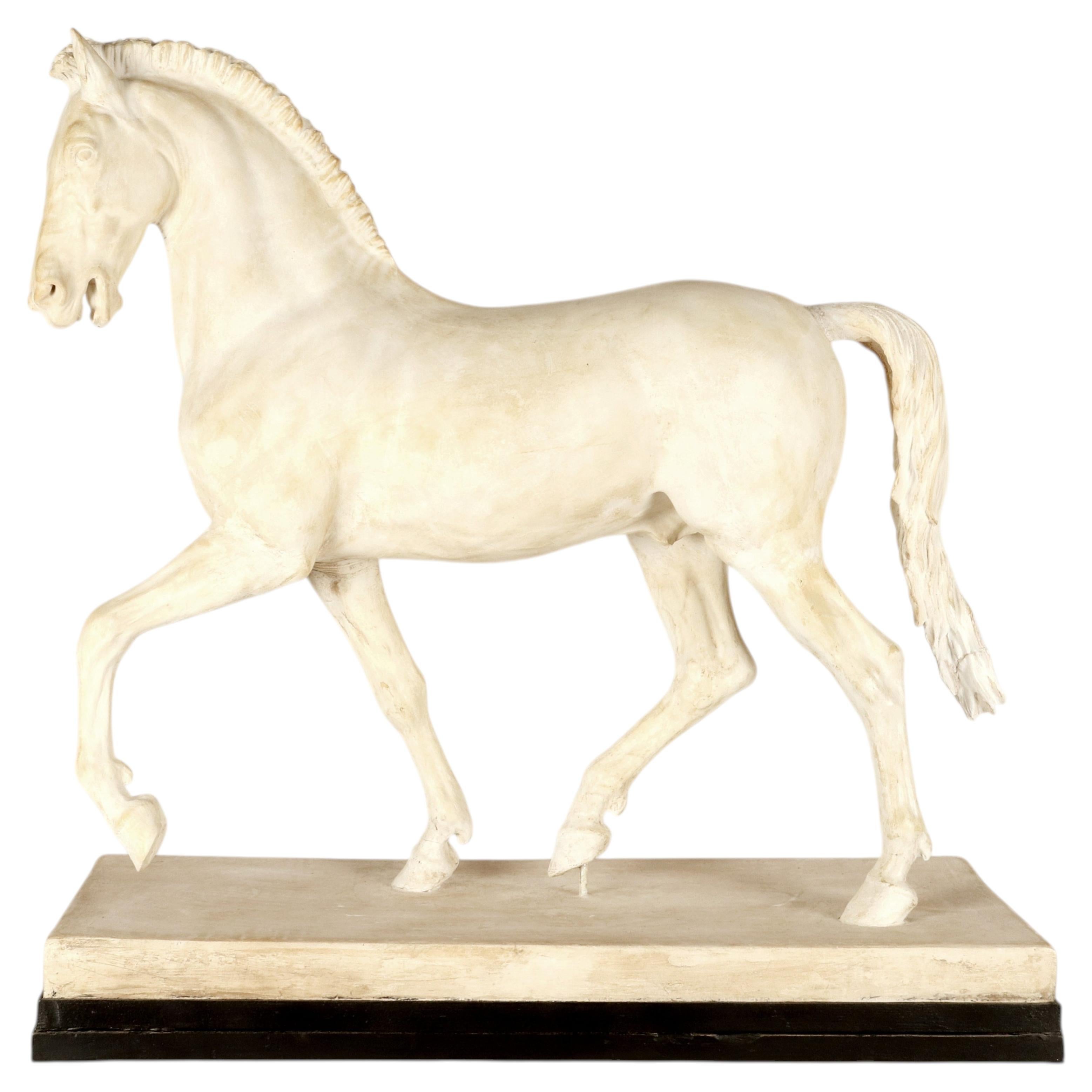 A plaster depicting a full-length horse for a monument. Italy circa 1870