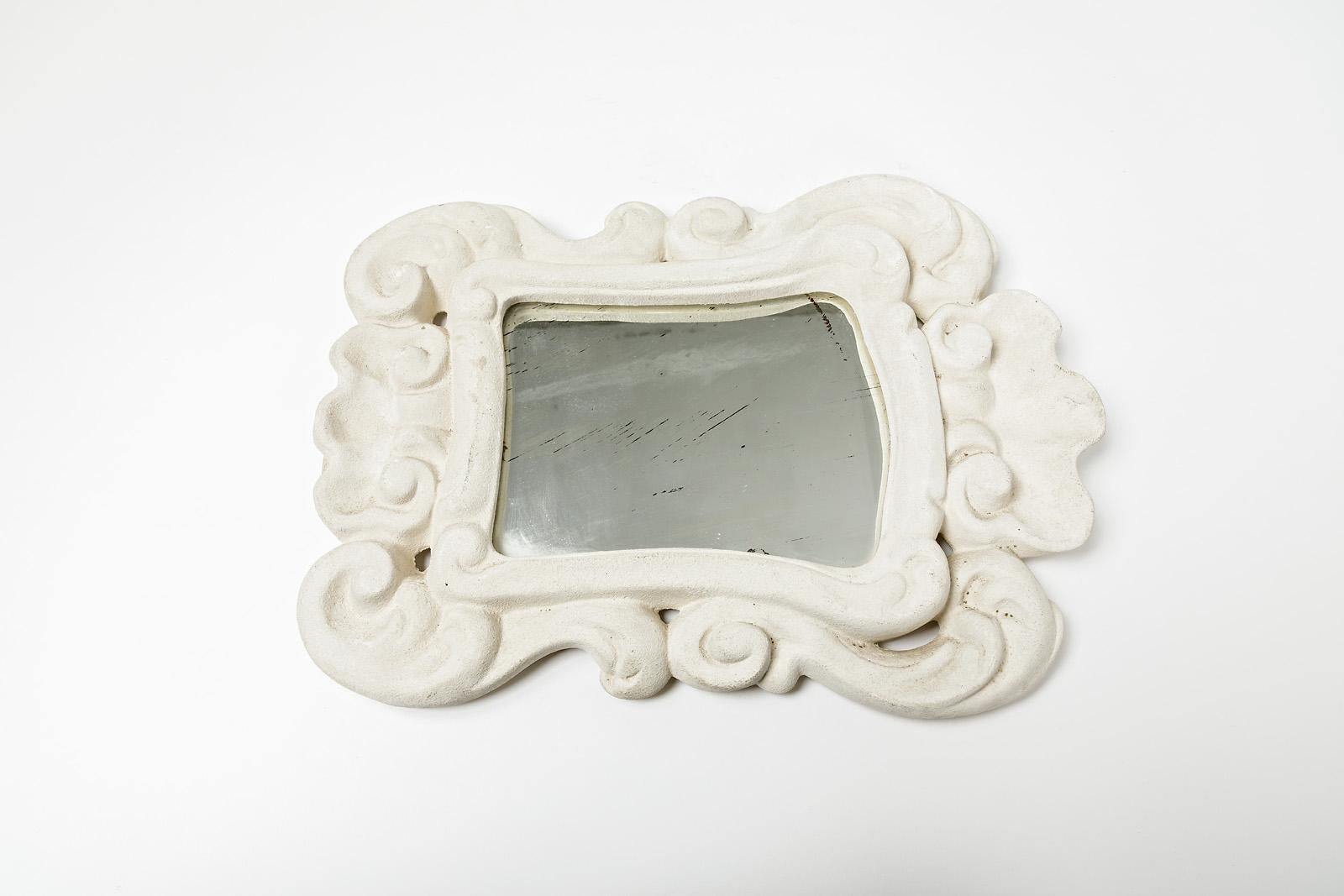 Plaster Mirror, circa 1940 In Good Condition In Saint-Ouen, FR
