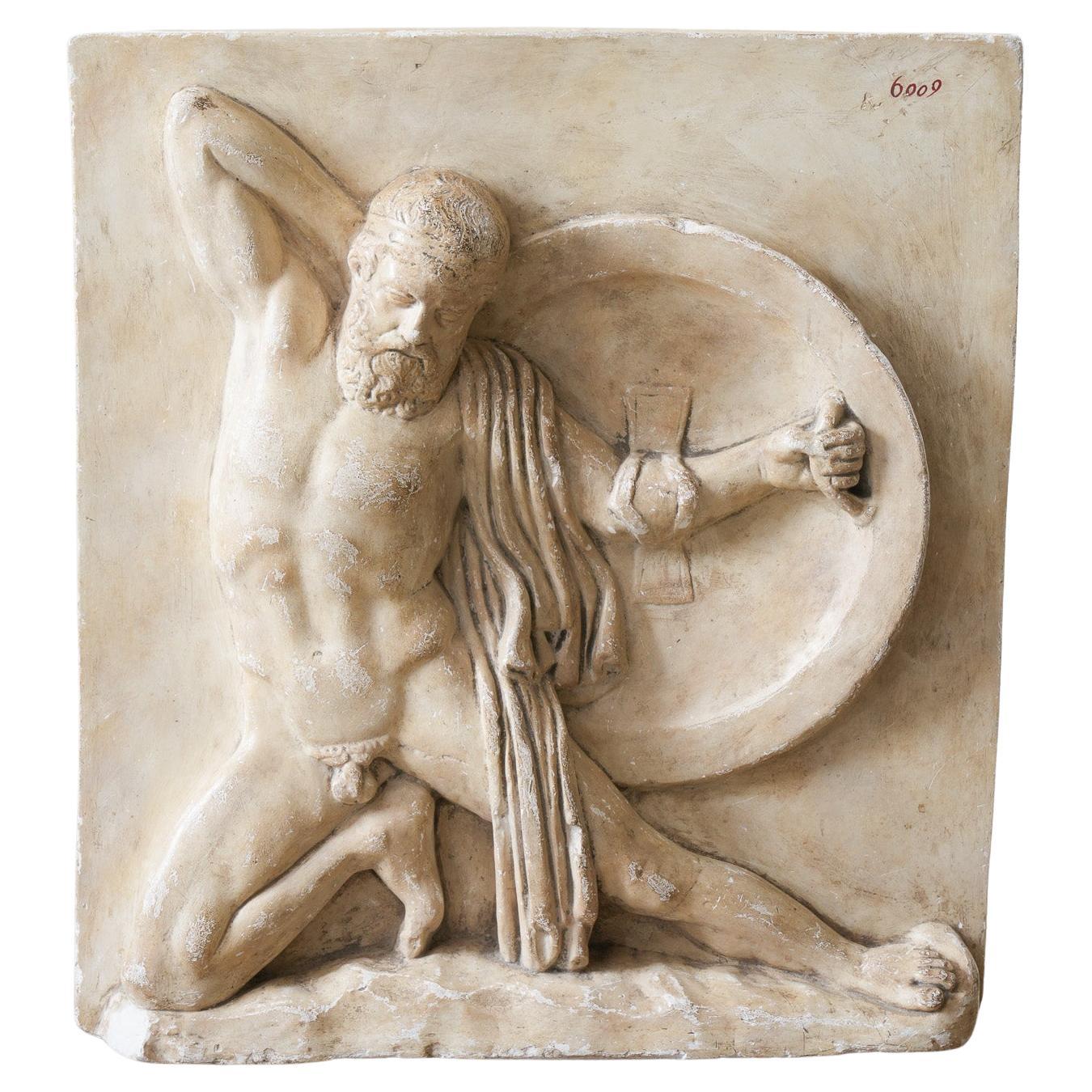 A Plaster Relief of The Falling Warrior For Sale