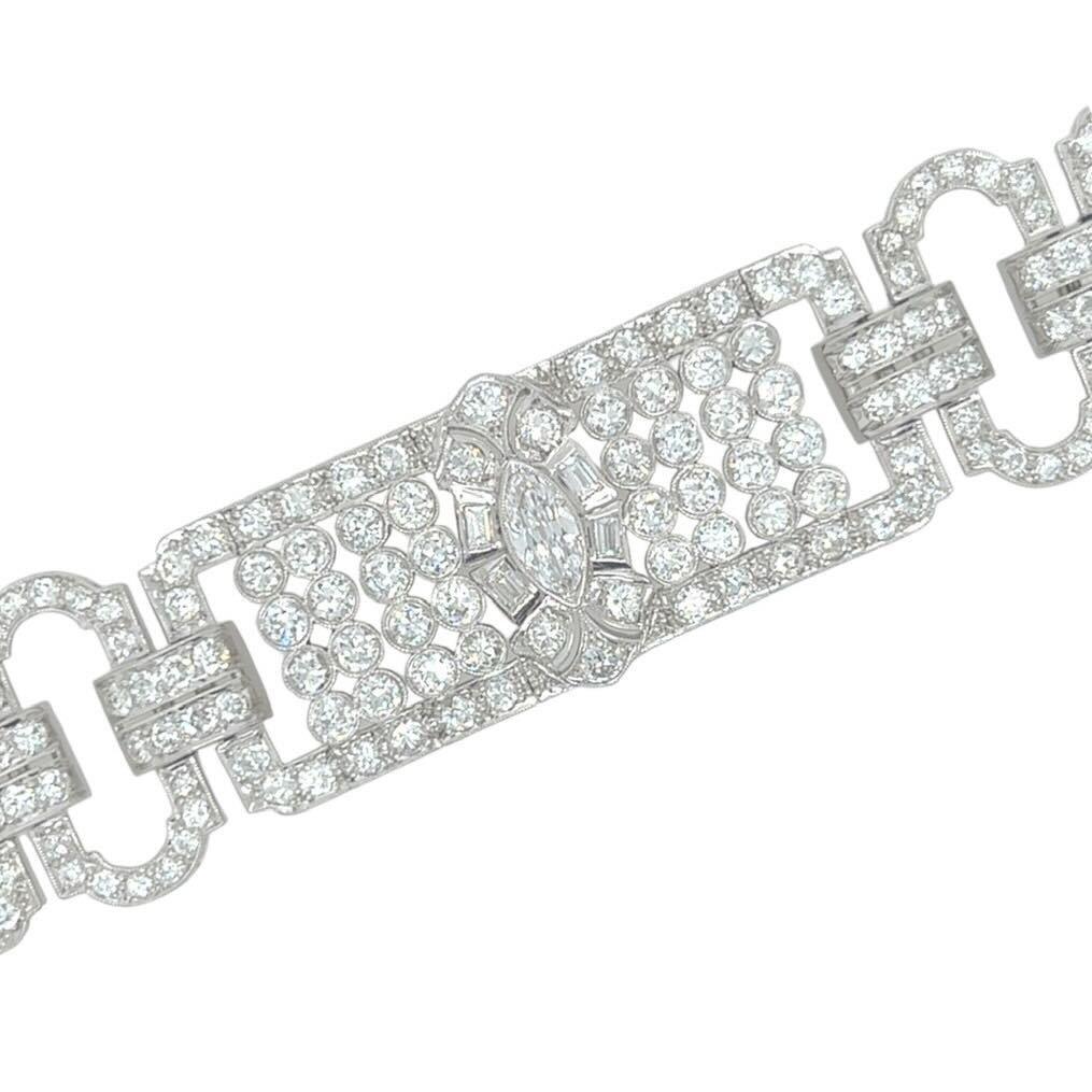 Art-Déco-Armband aus Platin und Diamanten (Art déco)