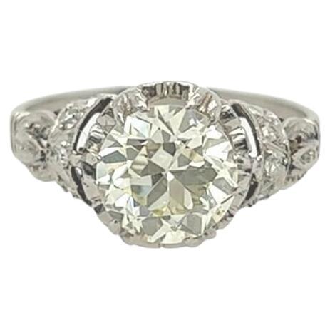 Platinum and Diamond Engagement Ring For Sale