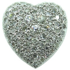 Platinum and Diamond Heart Pendant